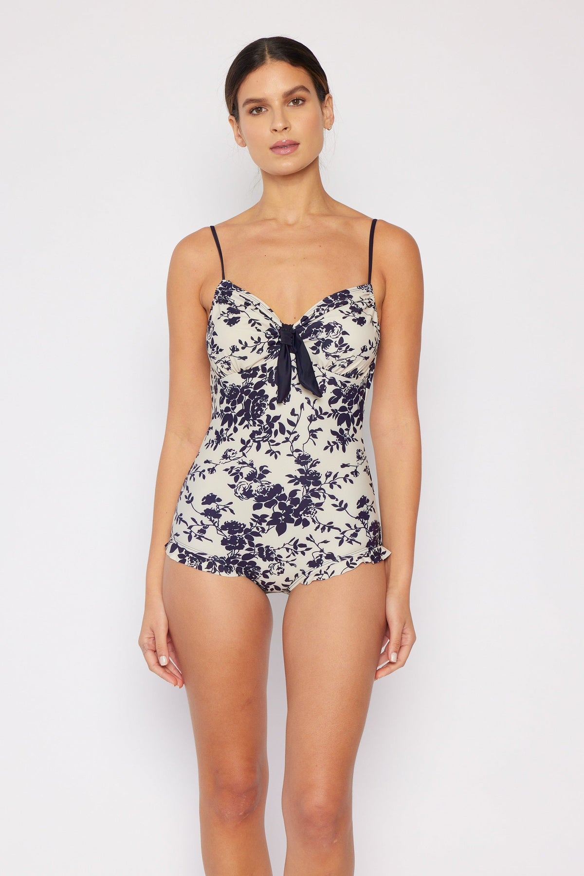 Marina West K4722 Swimsuit (Black Rose Beige)
