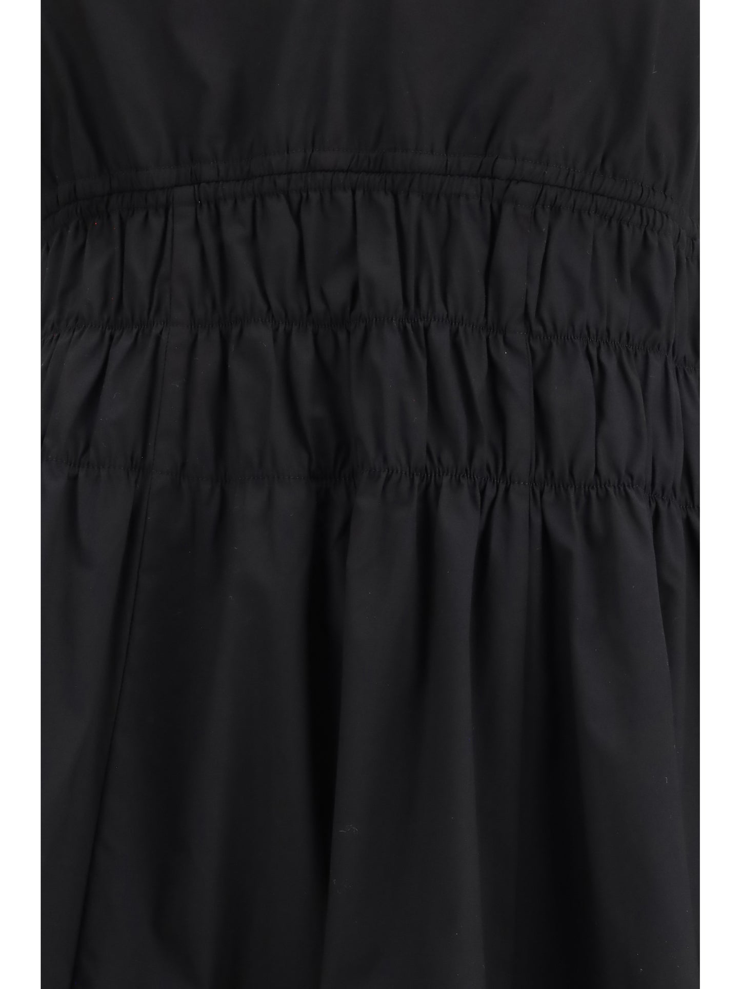 Dress Shirred V-Neck Black