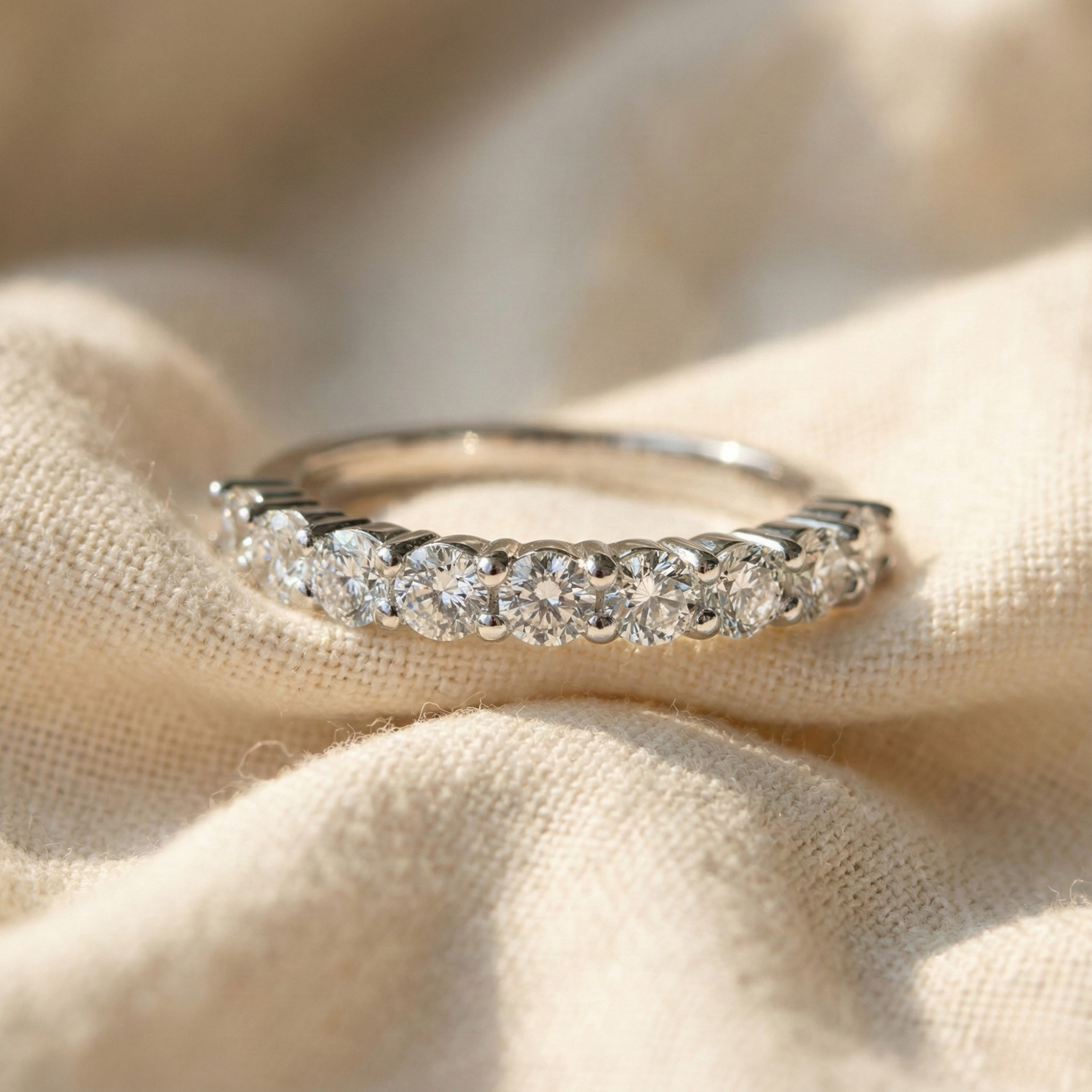 Half Eternity Band Moissanite Ring