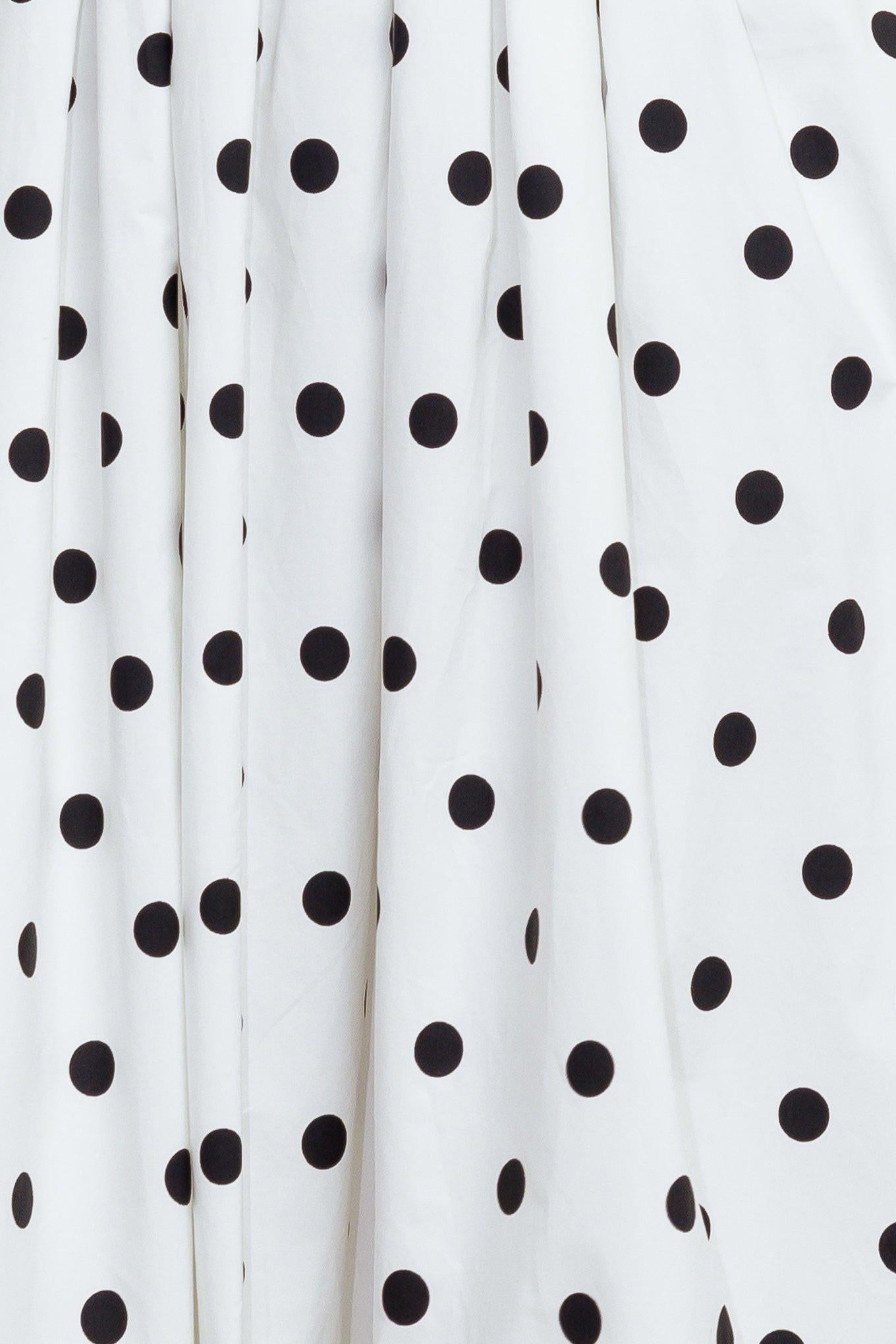 Monroe Dot White Woven Midi Dress