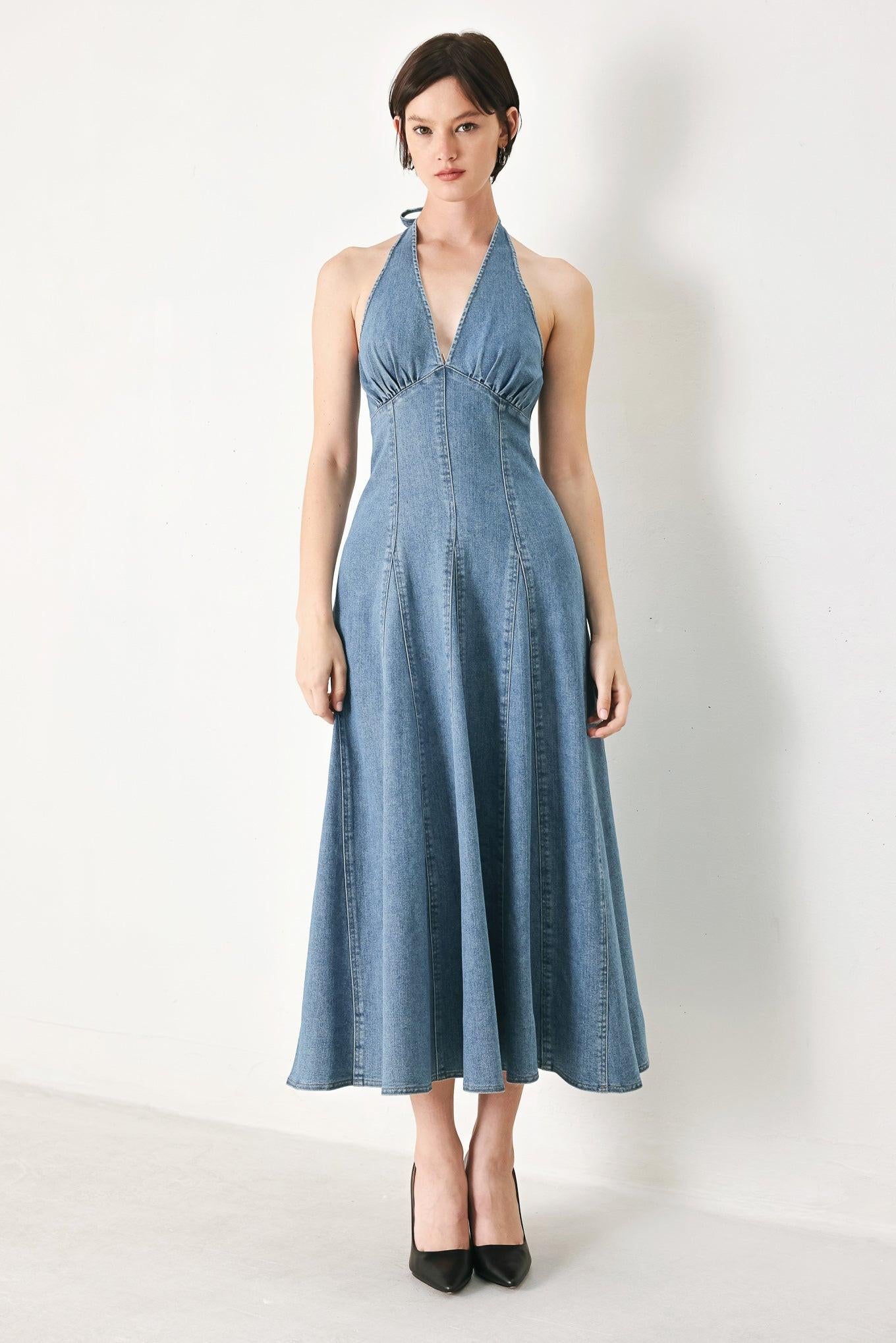 bare denim dresses Maurices Women's Bare Tank Blue Denim Dress Size X Small