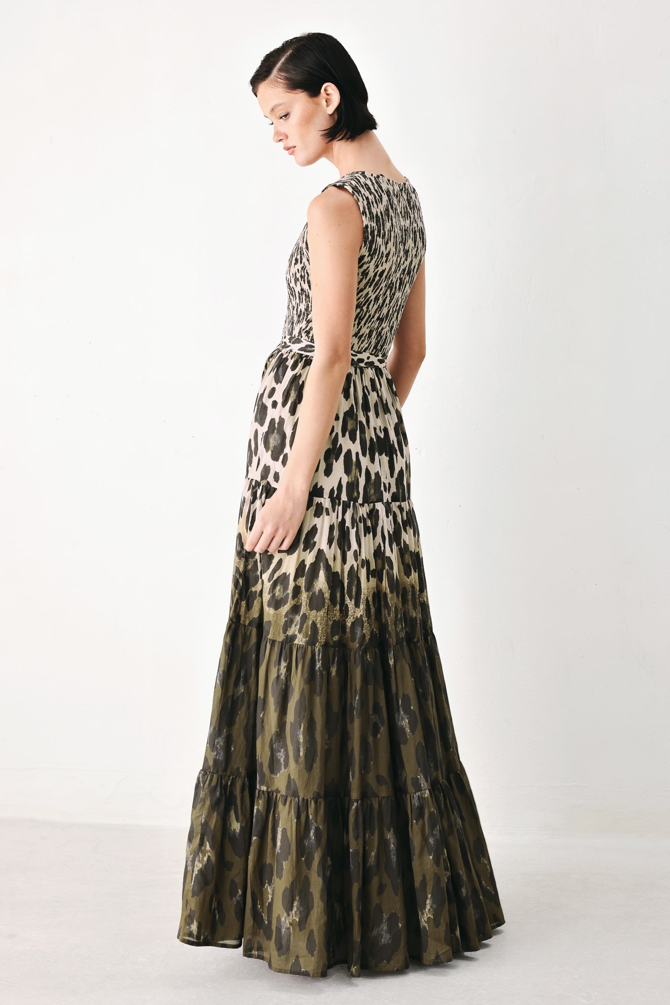 Golden Safari Rhapsody Woven Maxi Dress