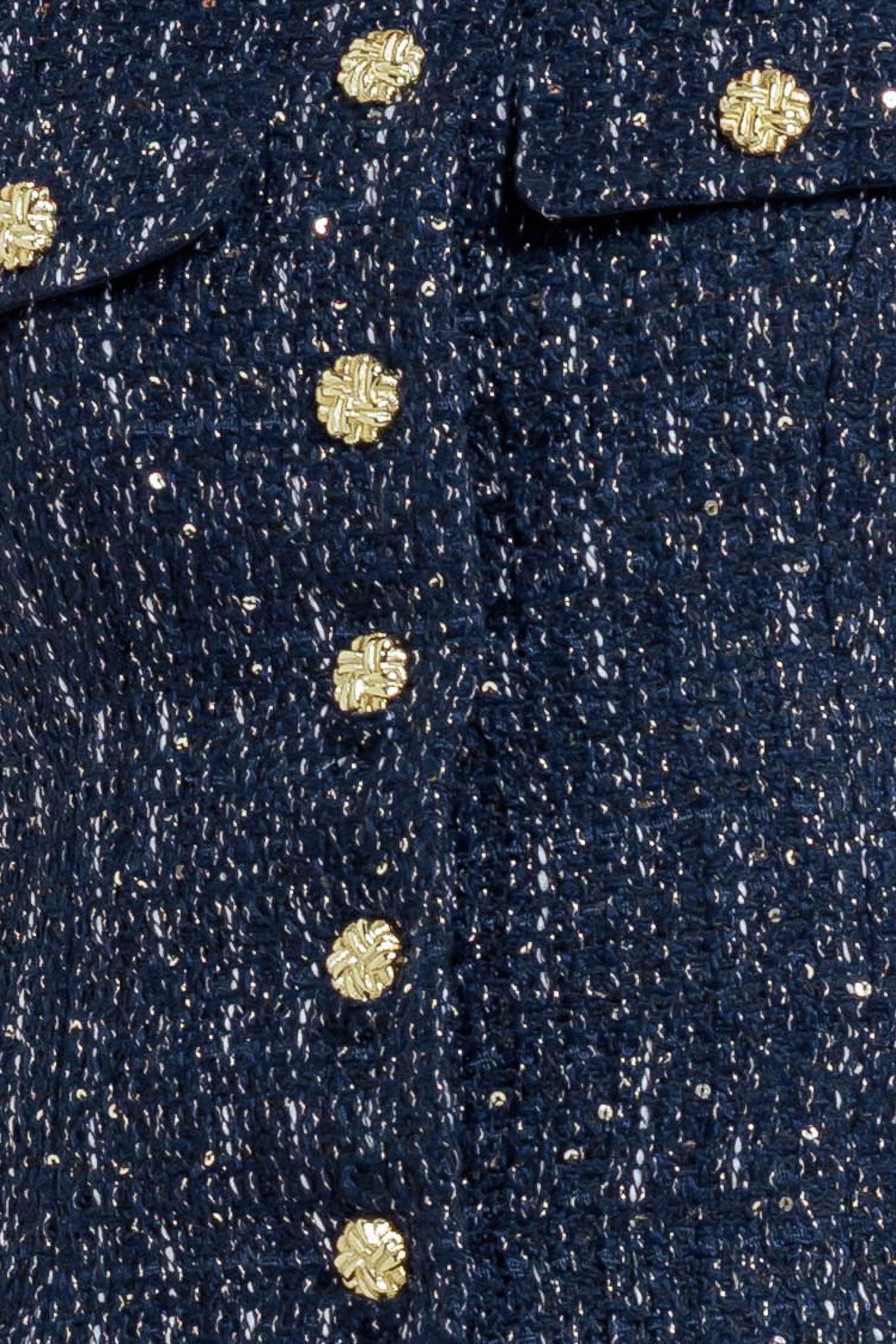 Parisian Tweed Navy Woven Tweed Vest