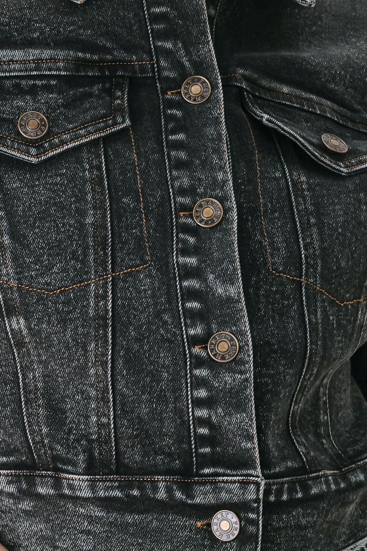 Shadow Stitch Romance Denim Crop Jacket
