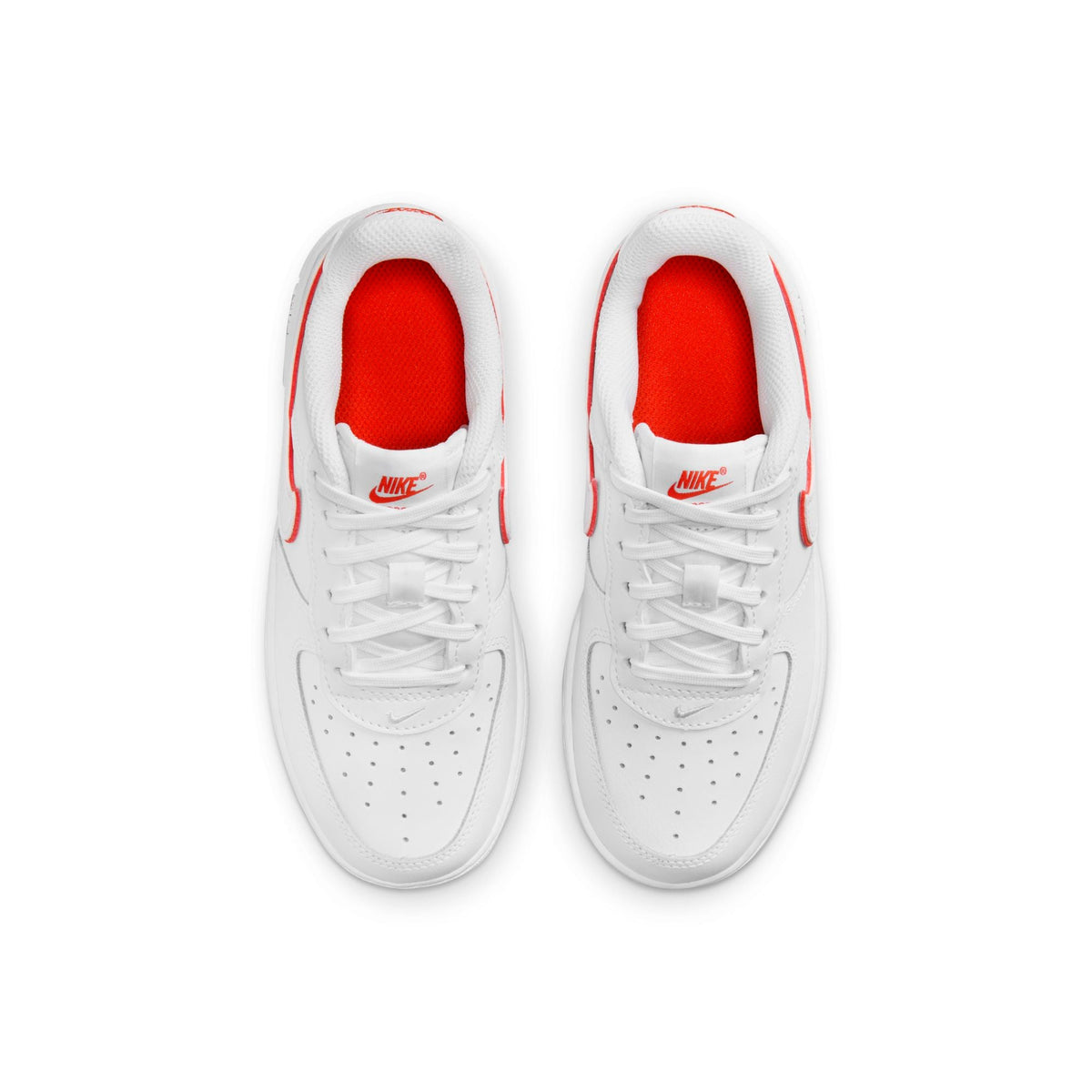 Nike Preschool Air Force 1 Low 'White Picante Red Ps' Sneakers