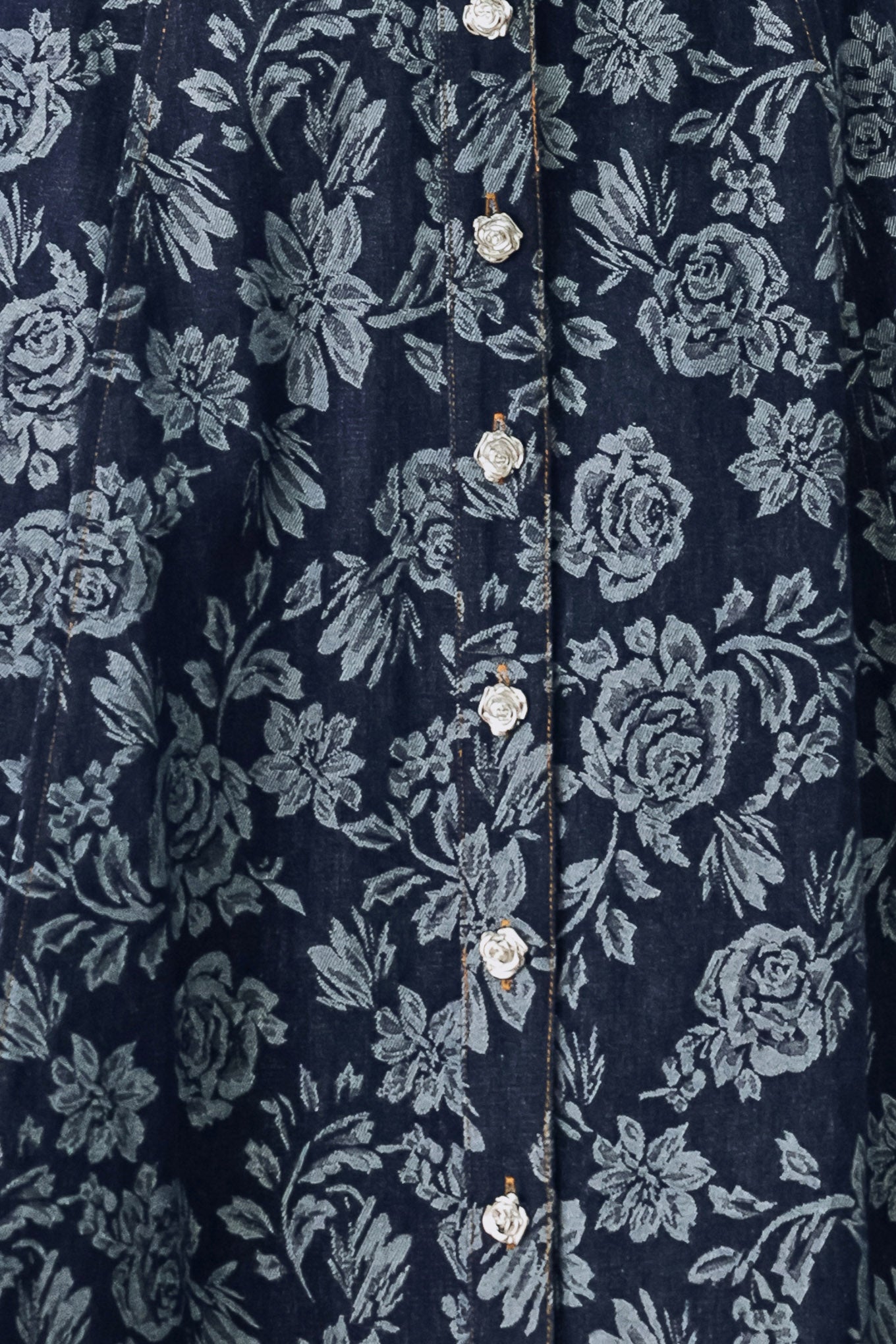 Rosette Floral Woven Jacquard Full Skirt