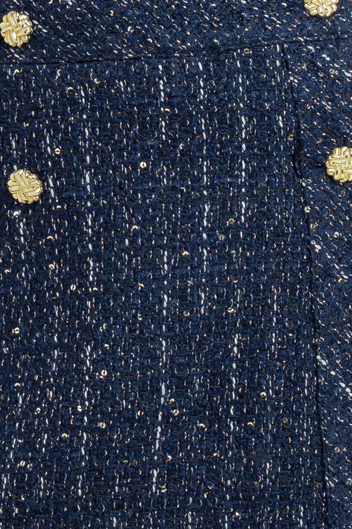 Parisian Navy Tweed Skort