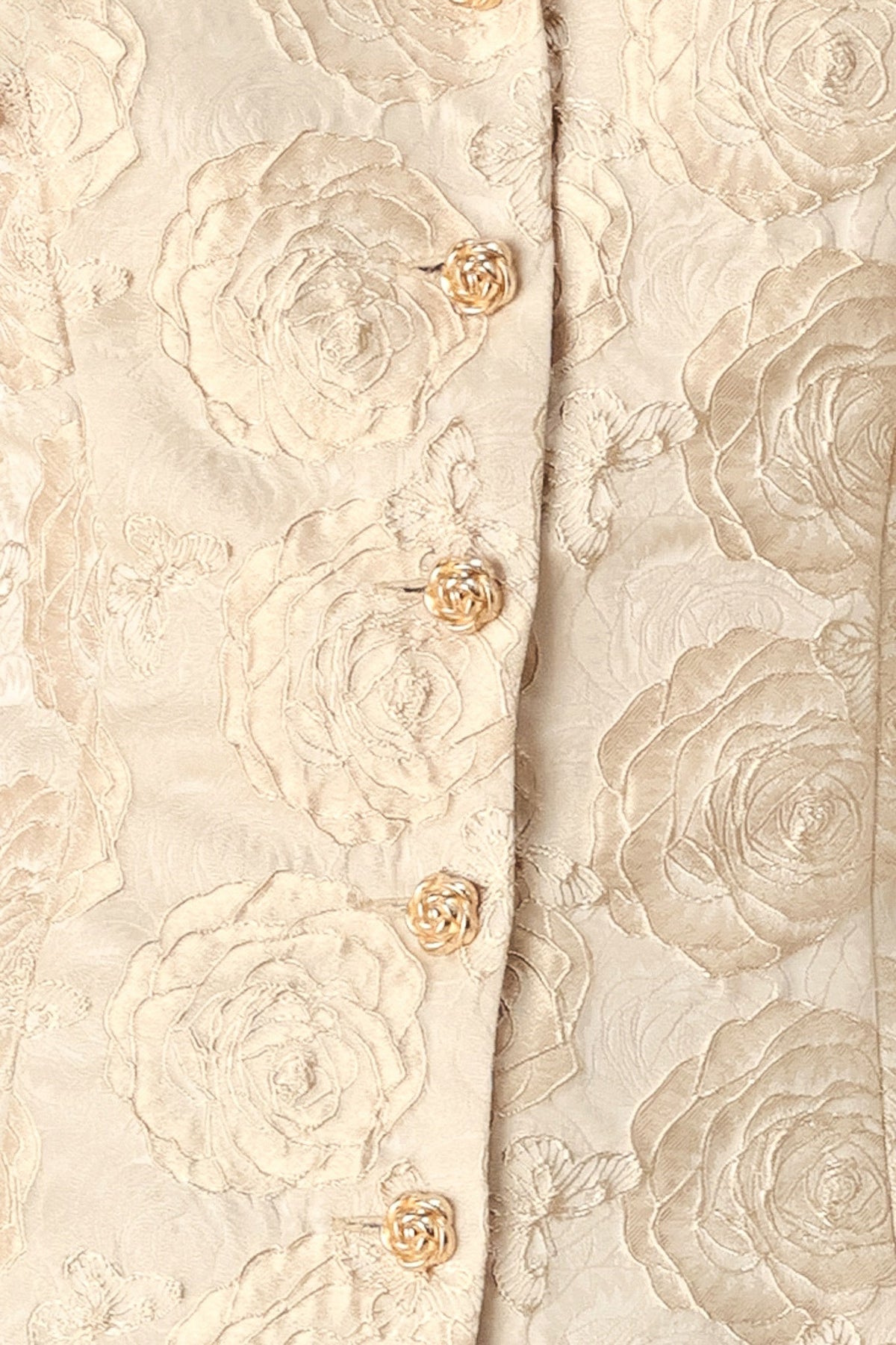 Golden Portrait Gold Textured Puff-sleeve Peplum Top