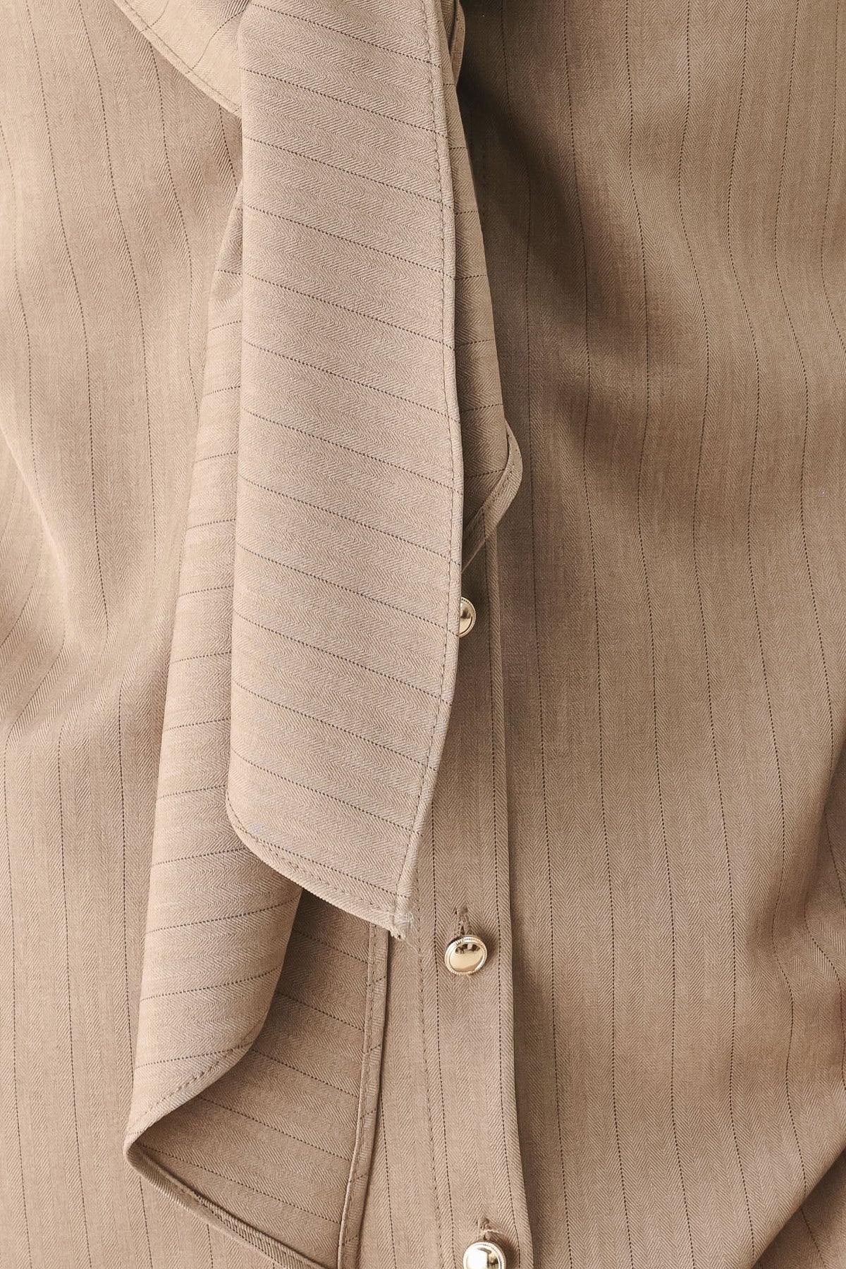 Mocha Muse Scarf Tie Button Down Top