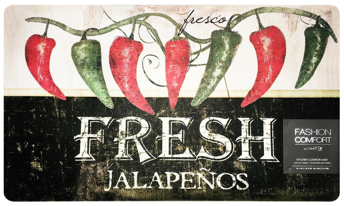2-Pack Premium Comfort Kitchen Mats (Jalapenos)