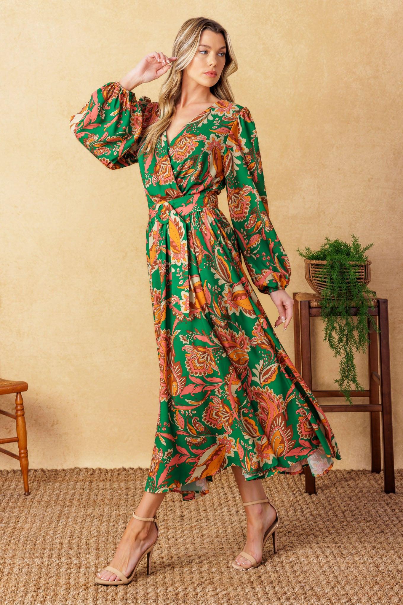 Sunnyside Florals Woven Midi Dress