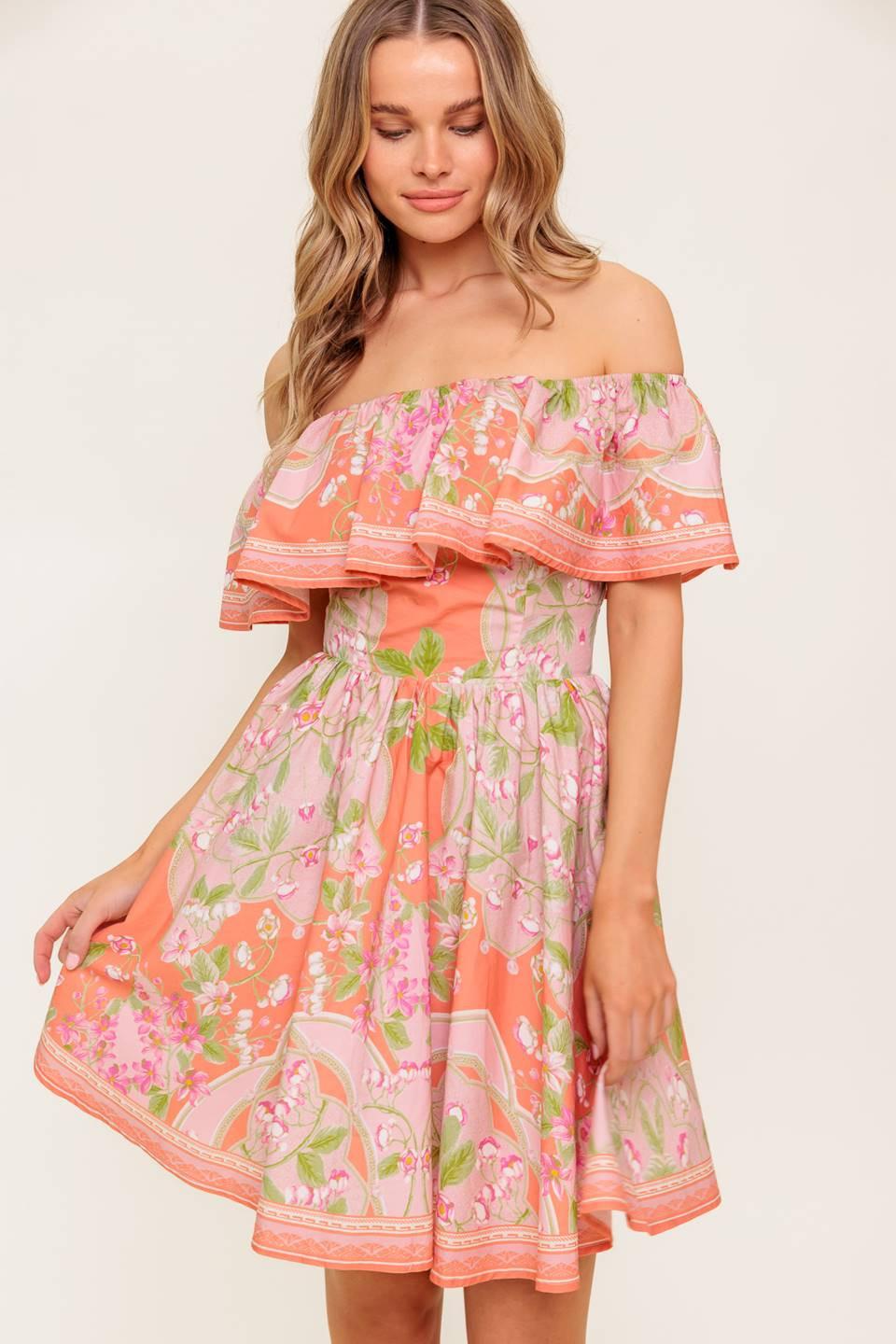 mini coral dress Good Vibes Deep V-Neckline Ruched Mini Dress Coral