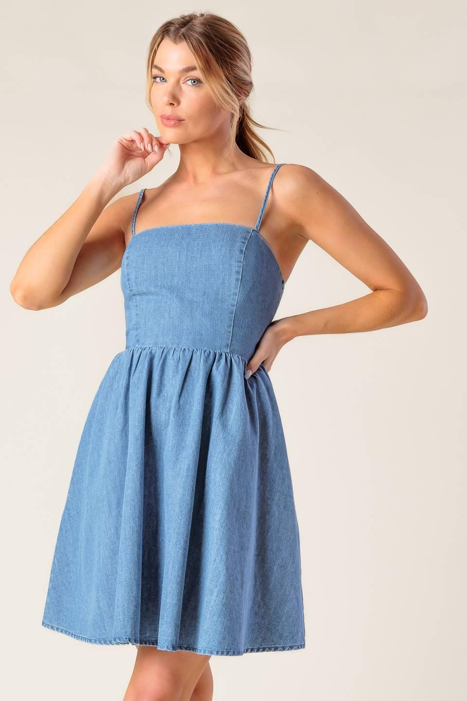 Back in Love Denim Mini Dress – Zulily