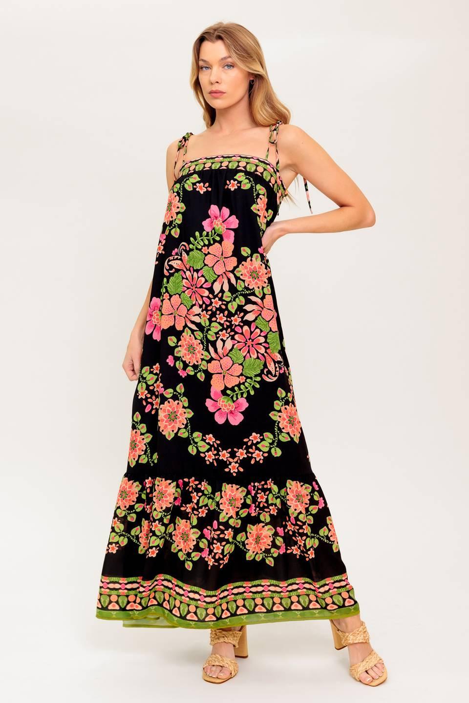 summer maxi dress size 22 Pinup Fashion Plus Size Maxi Dress Women Summer Black Tiered Long Pockets Casual Beach Spaghetti Strap Flowy Smcoked Swing Sundresses at Amazon Women's Clothing store