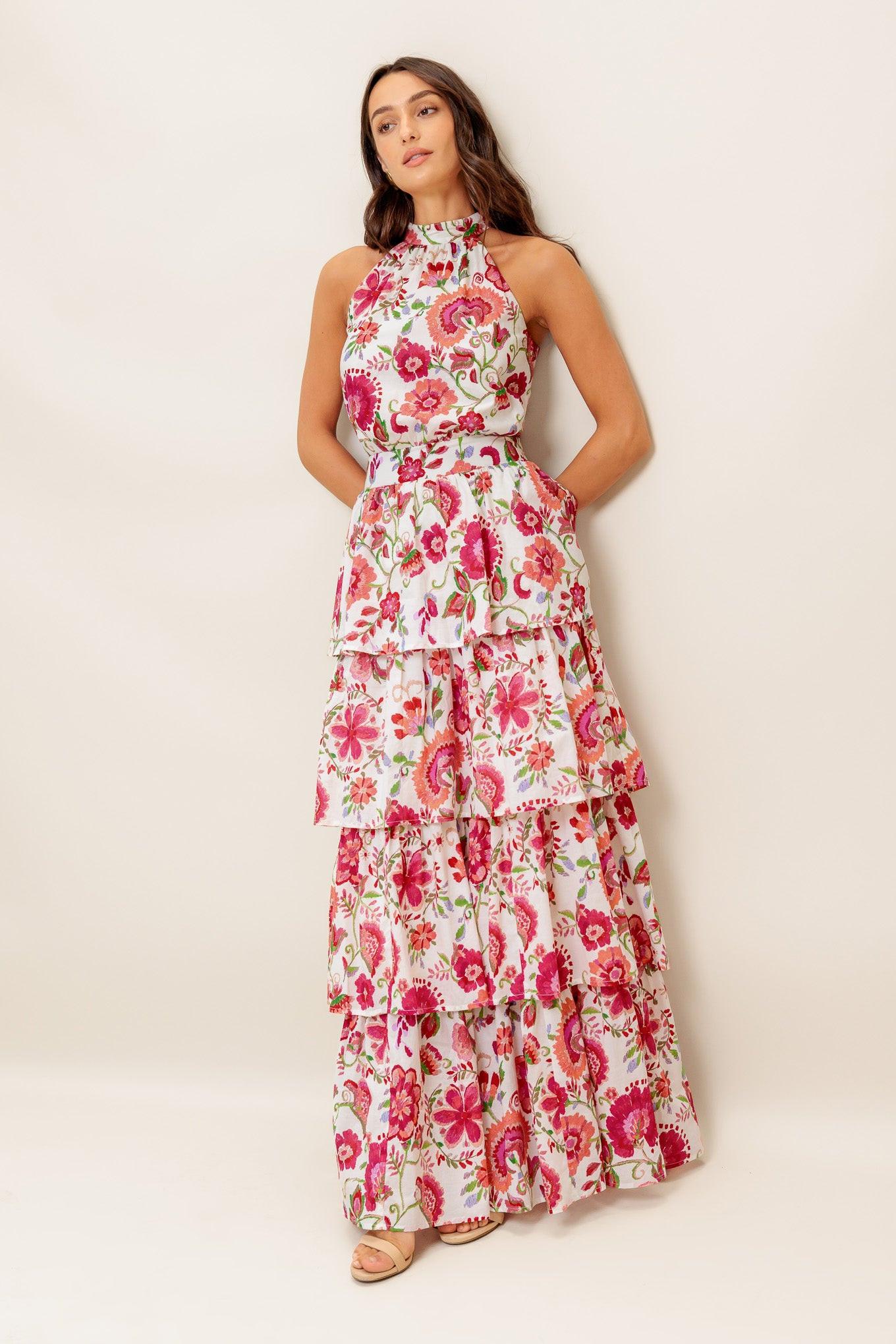 Floral Rhapsody Woven Maxi Dress