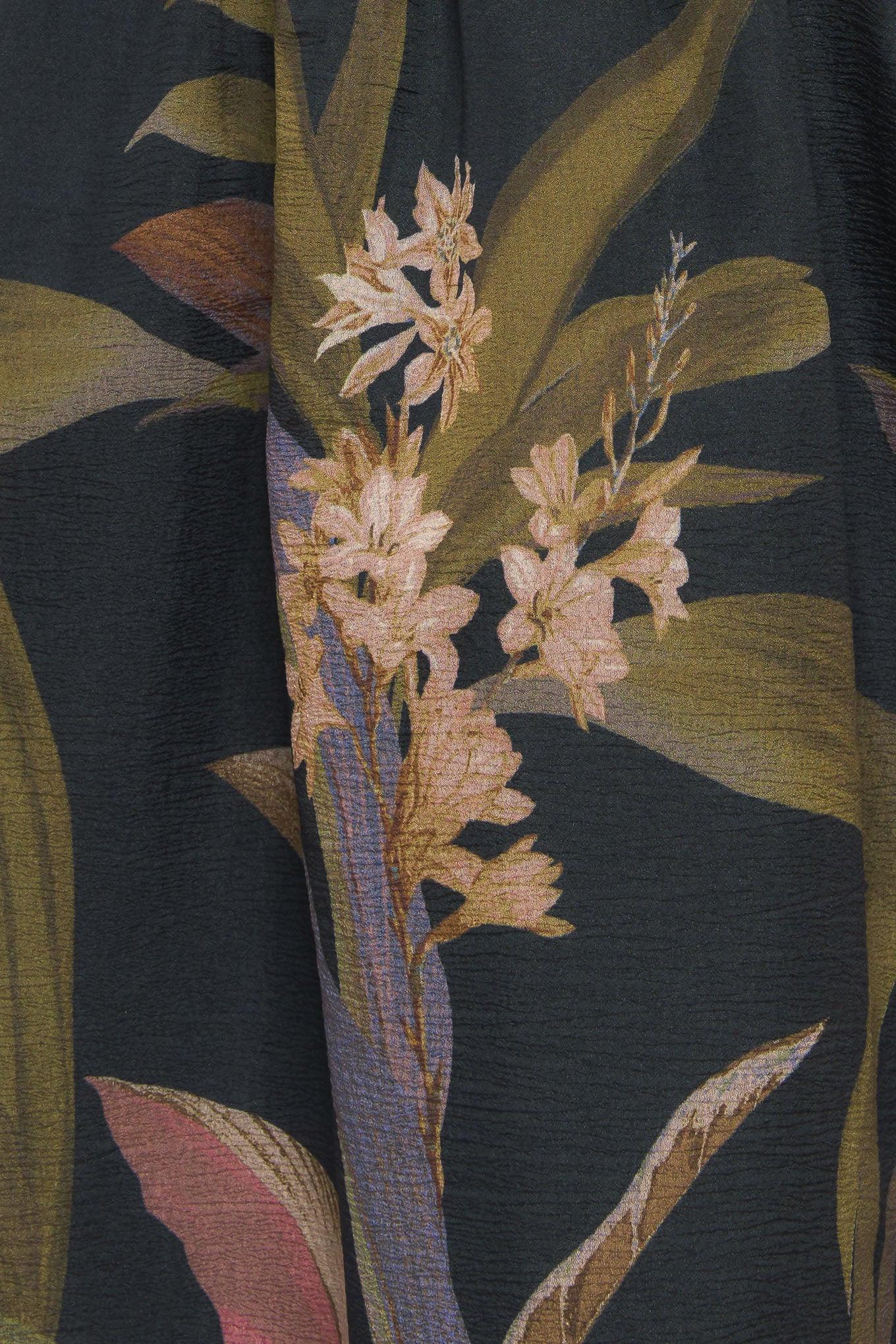 Foliage Whisper Woven Midi Dress