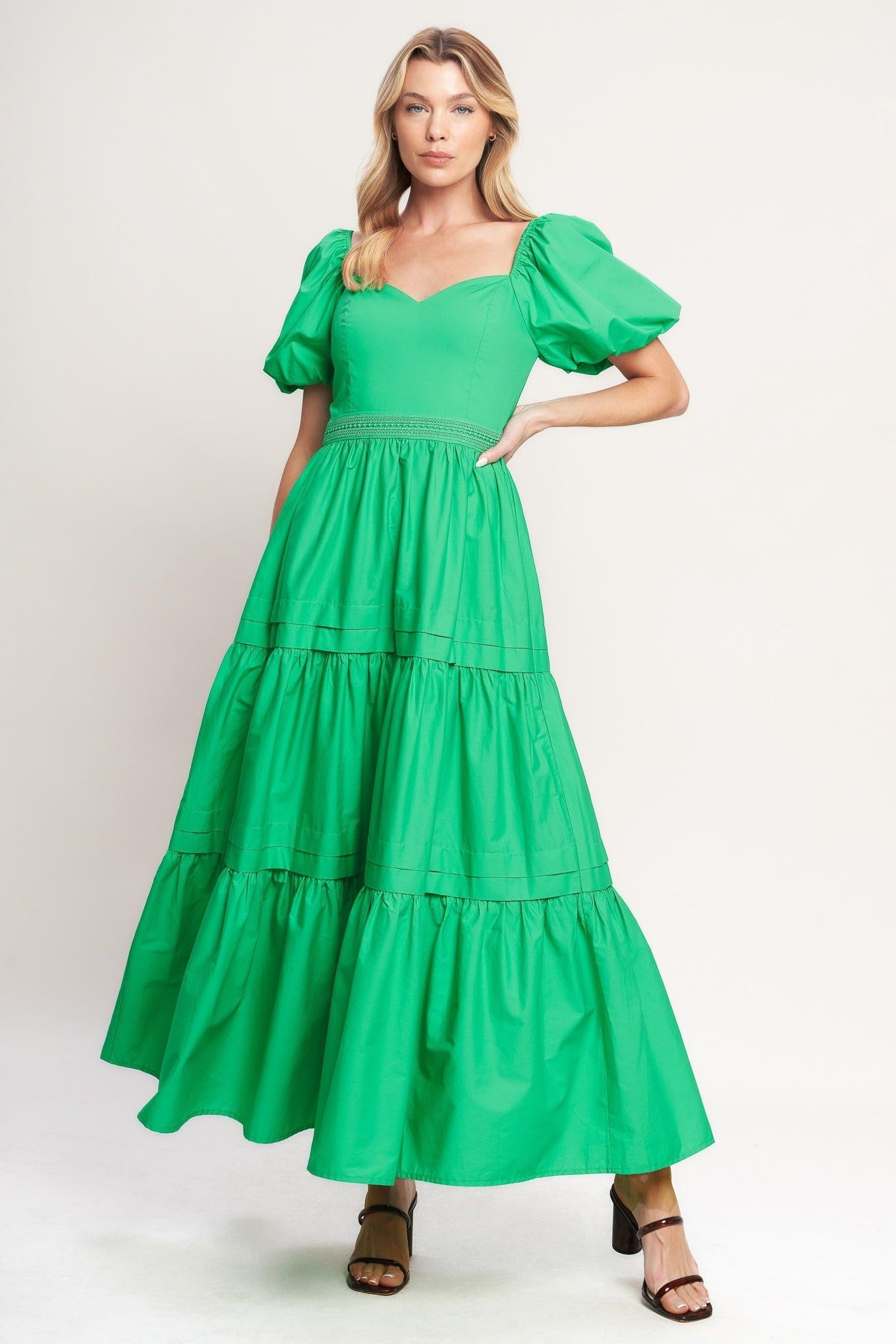 verdant green dress Raffaella Midi Dress in Verdant Green Safiyaa London