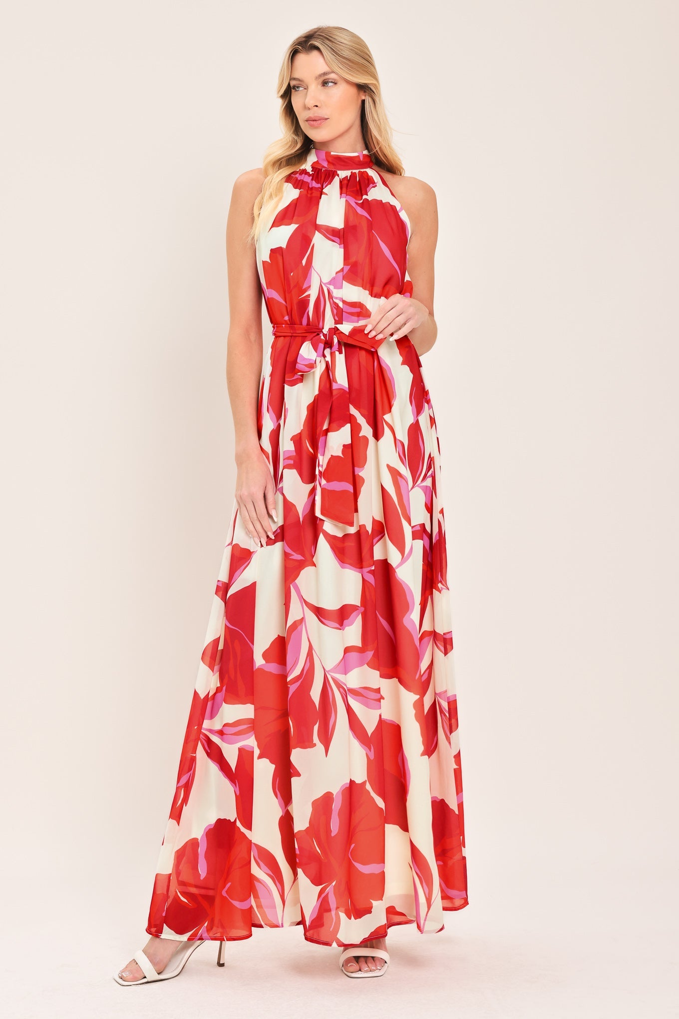 Fiji Flower Halter Woven Maxi Dress Fiji Flower Halter Woven Maxi Dress