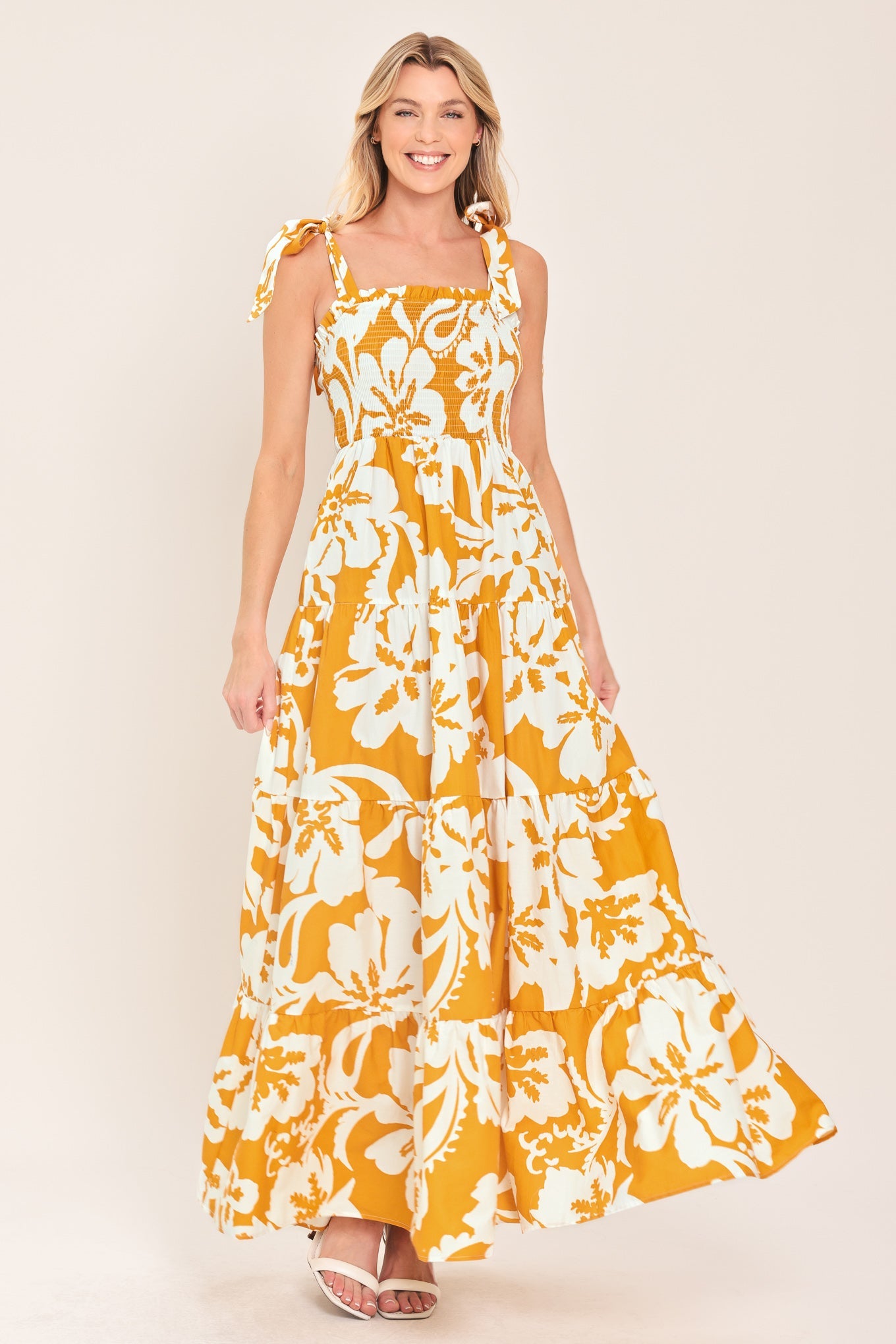 TROPICALLY YOURS WOVEN MAXI DRESS, YELLOW / L