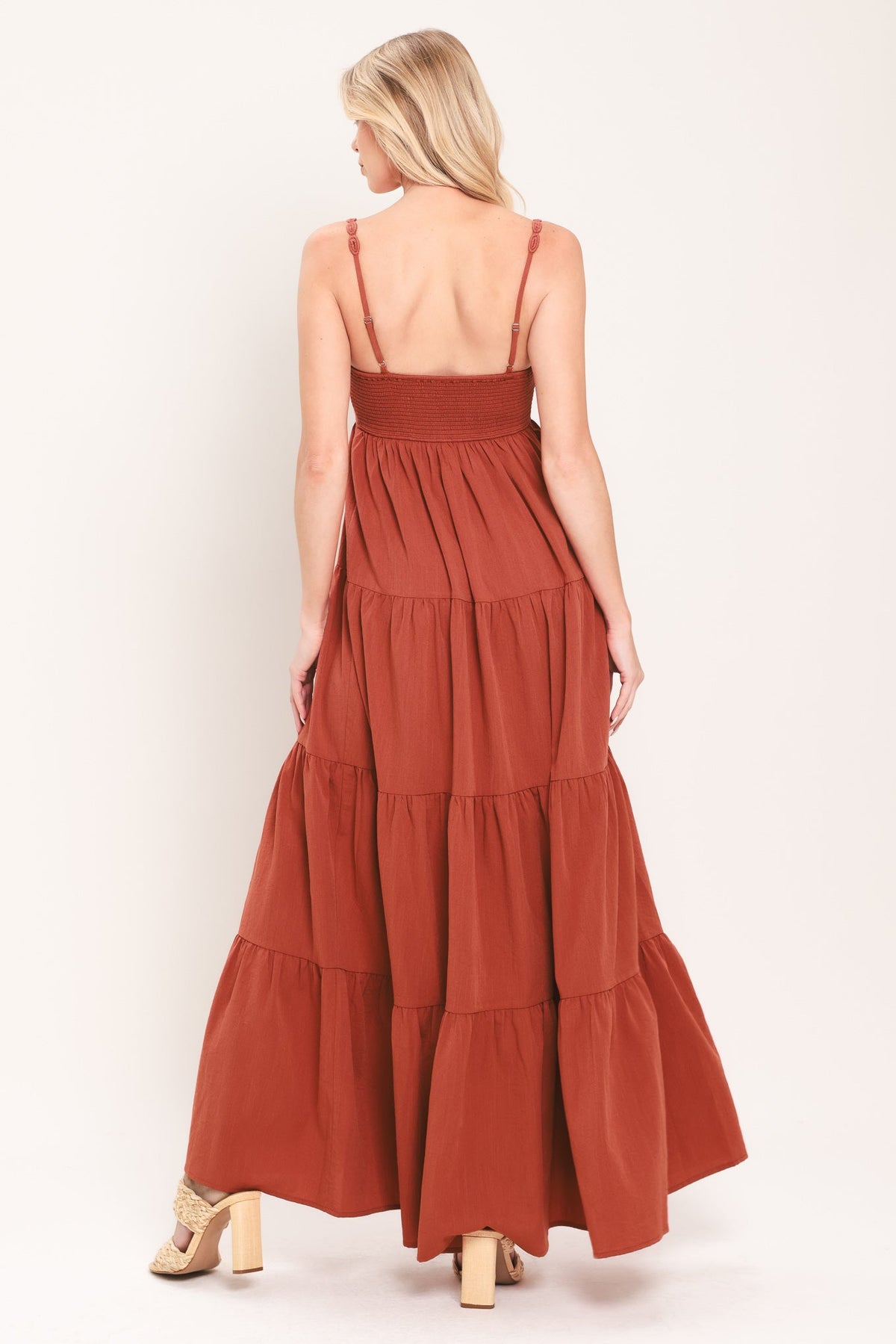 Amber Wave Woven Maxi Dress