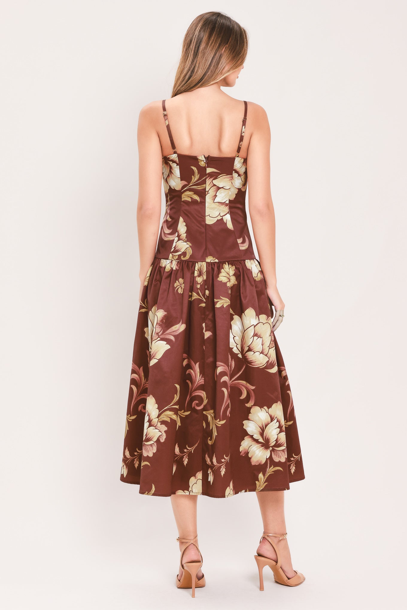 Cassis Blossom Chapter Woven Midi Dress