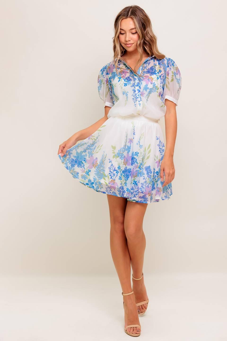 Sunset Sail Woven Mini Full Skirt
