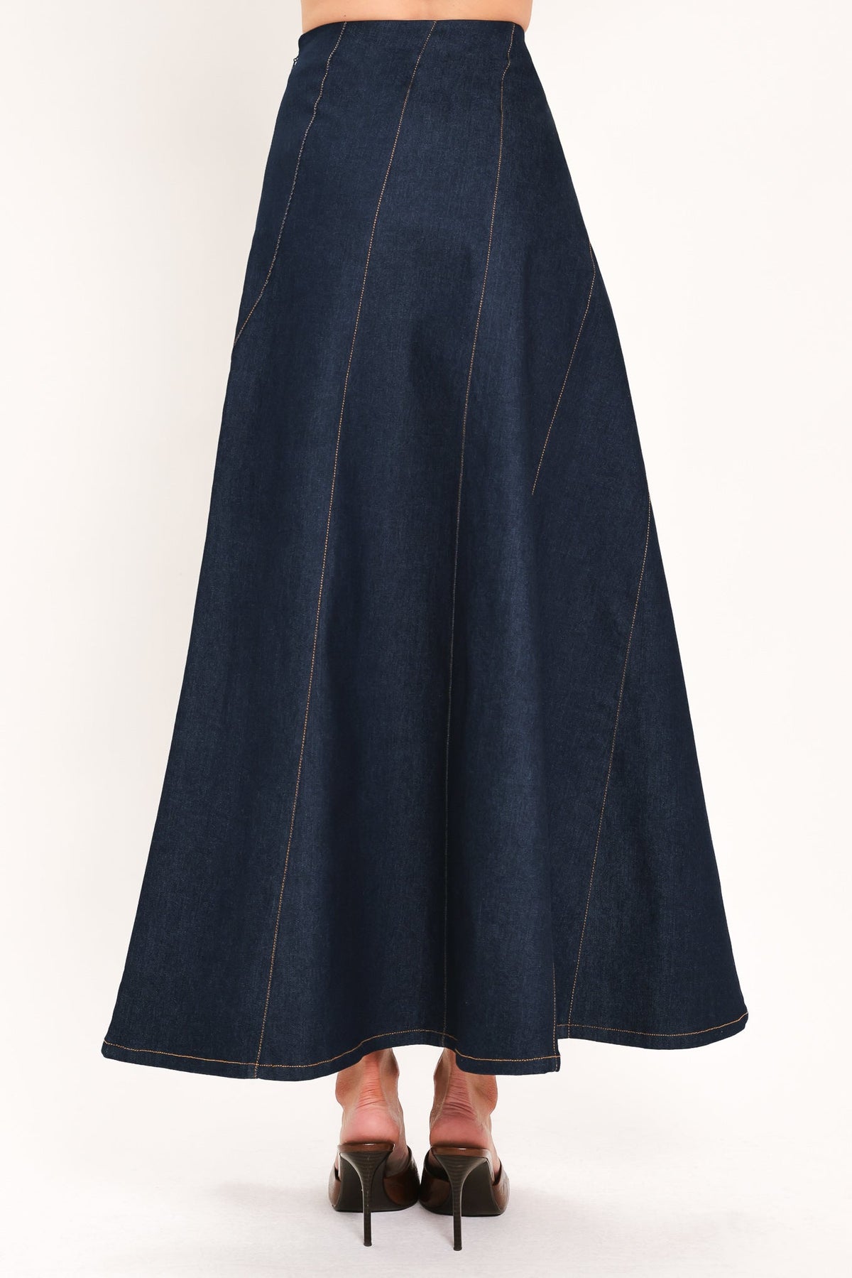 Indigo Sway Denim Ankle Skirt