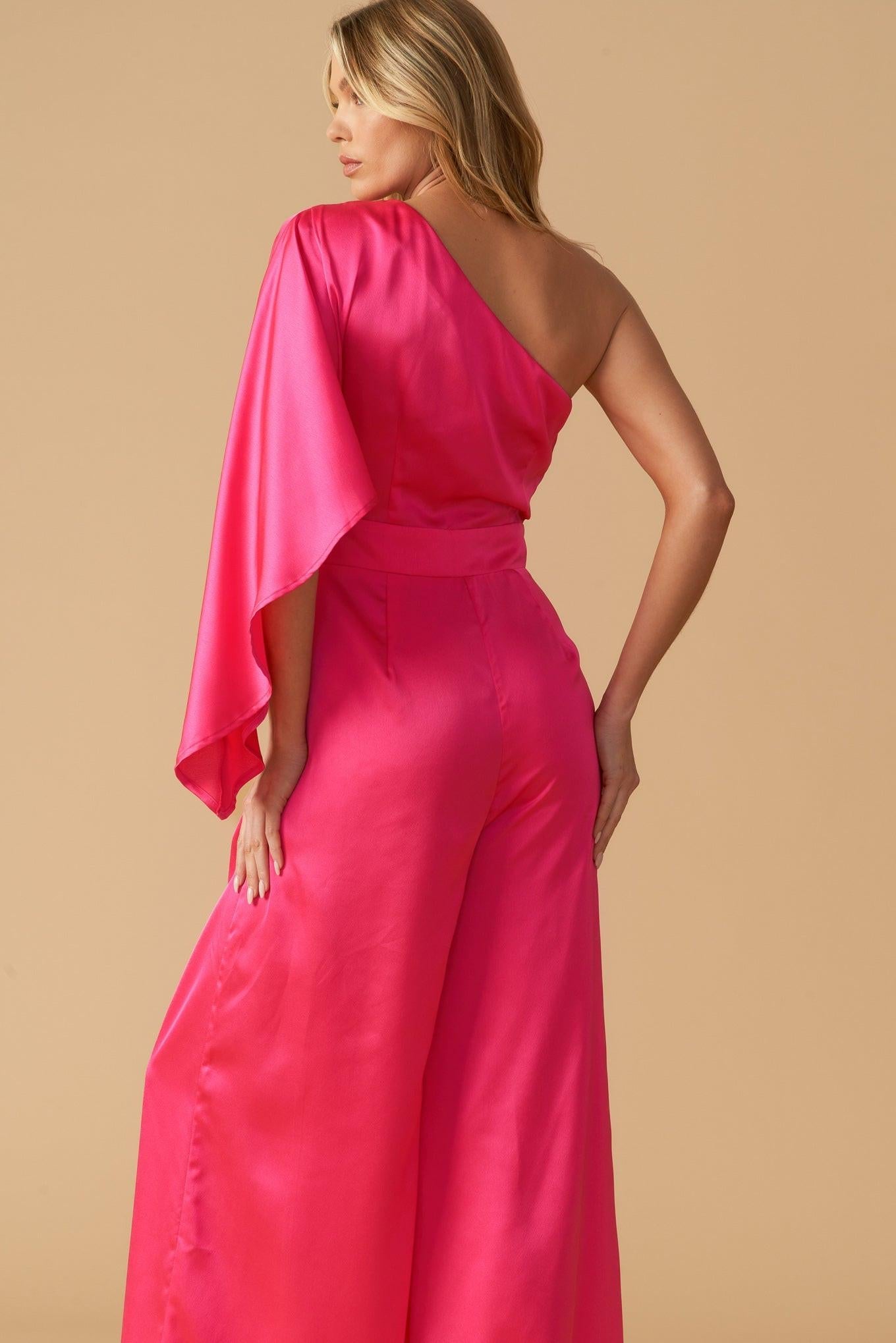 Down Memory Lane Woven Satin Jumpsuit