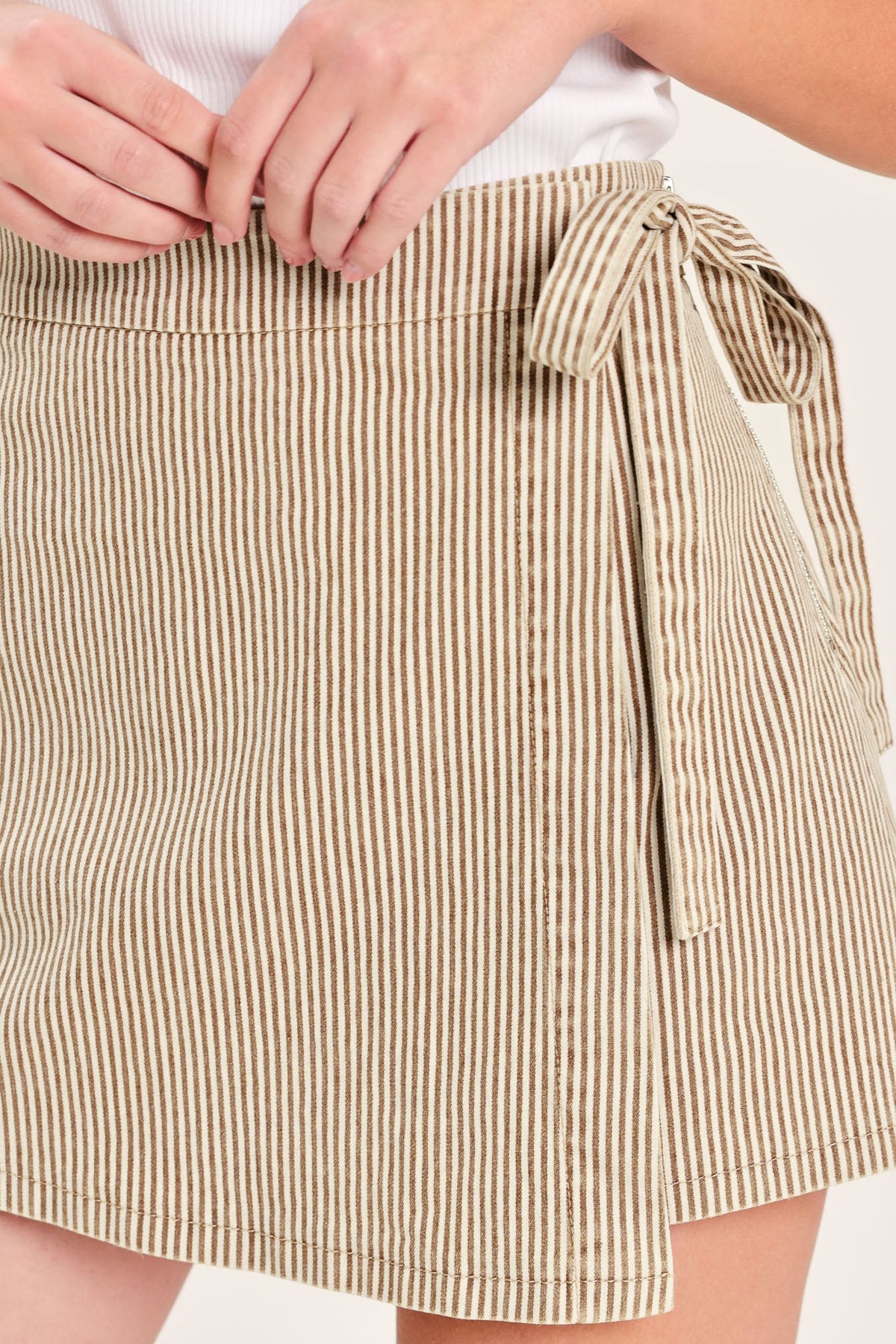 Modern Stripe Woven Skort