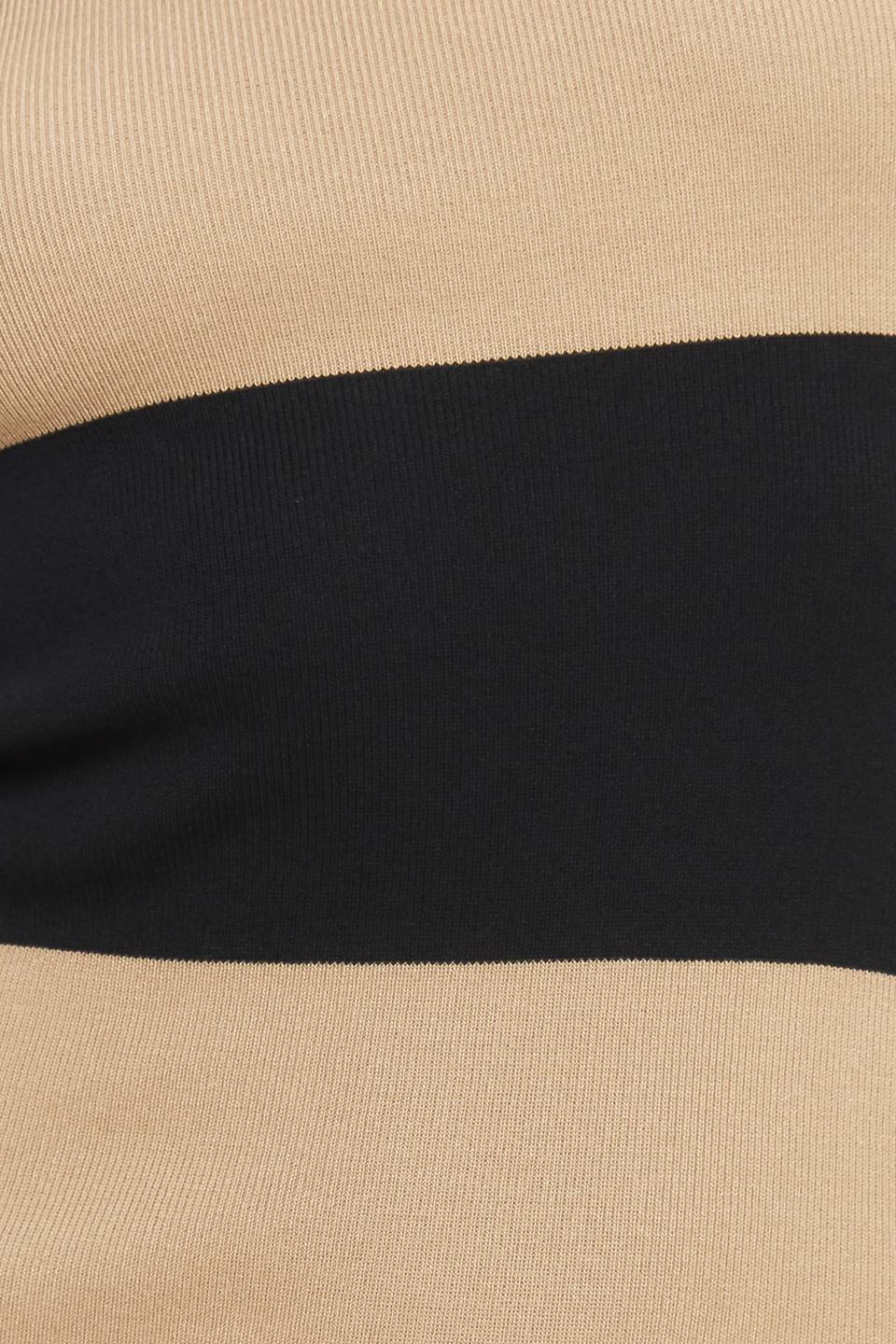 Espresso & Cream Sweater Knit Midi Dress