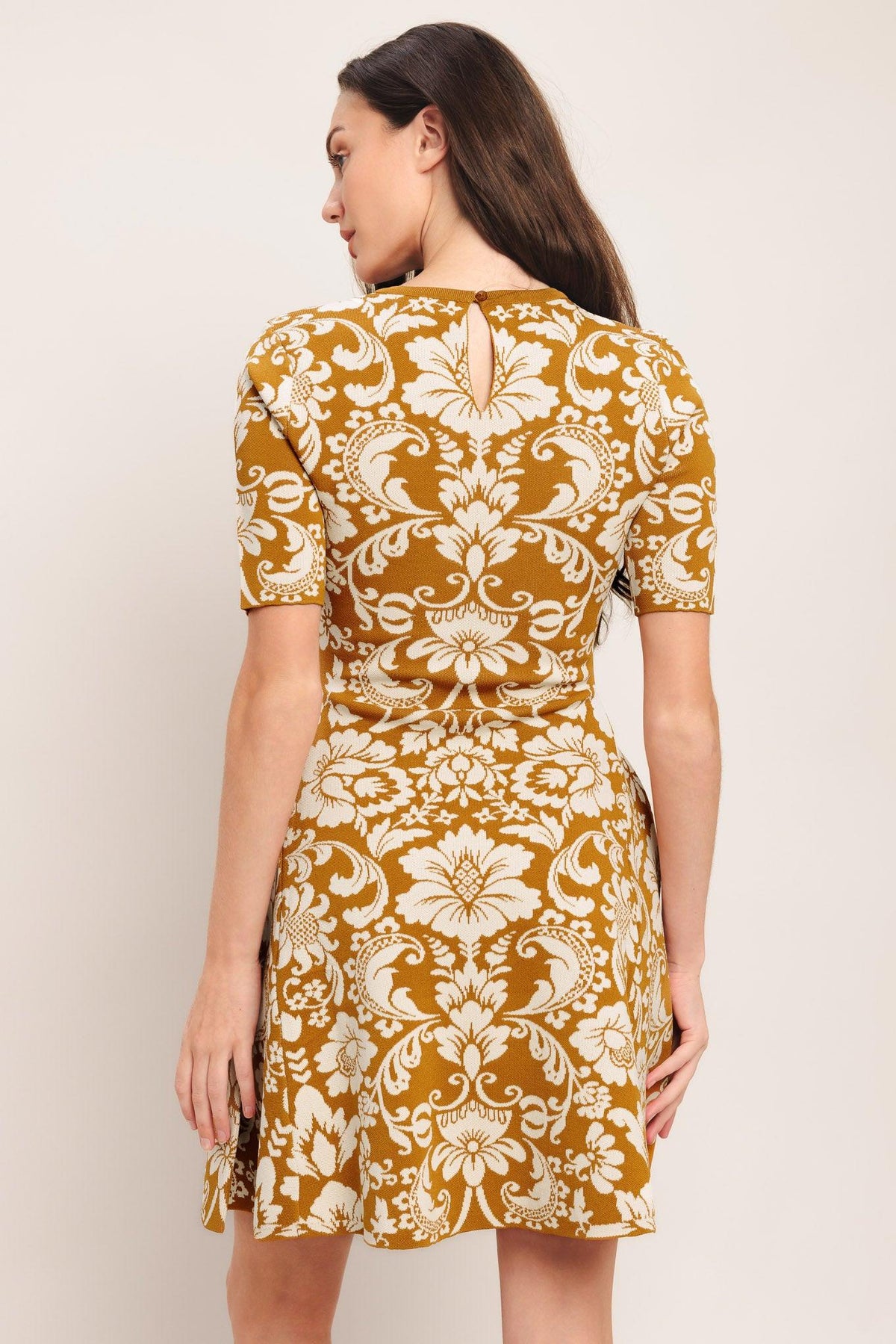 Amber Bloom Sweater Knit Mini Dress