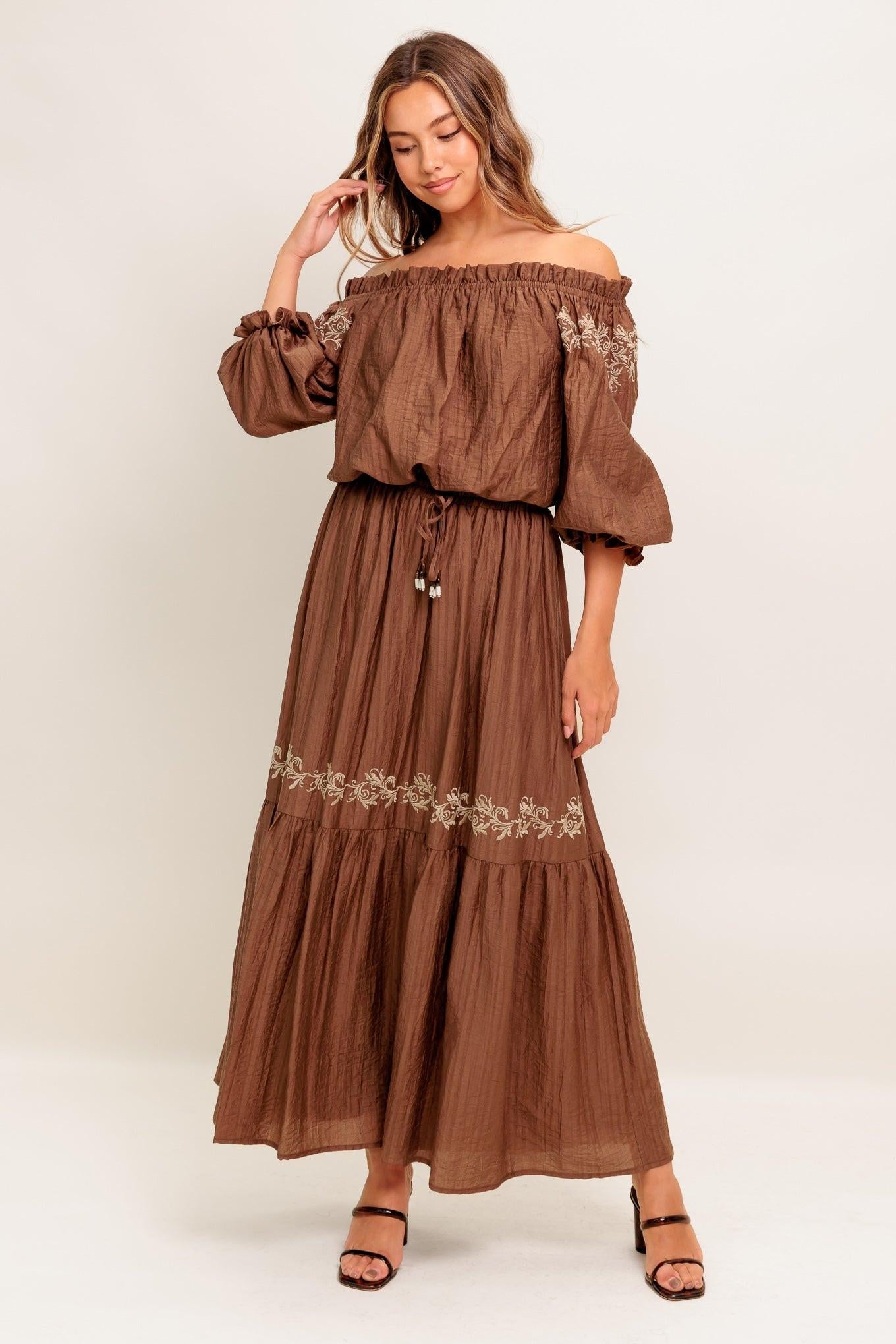 Full Speed Ahead Brown Woven Top
