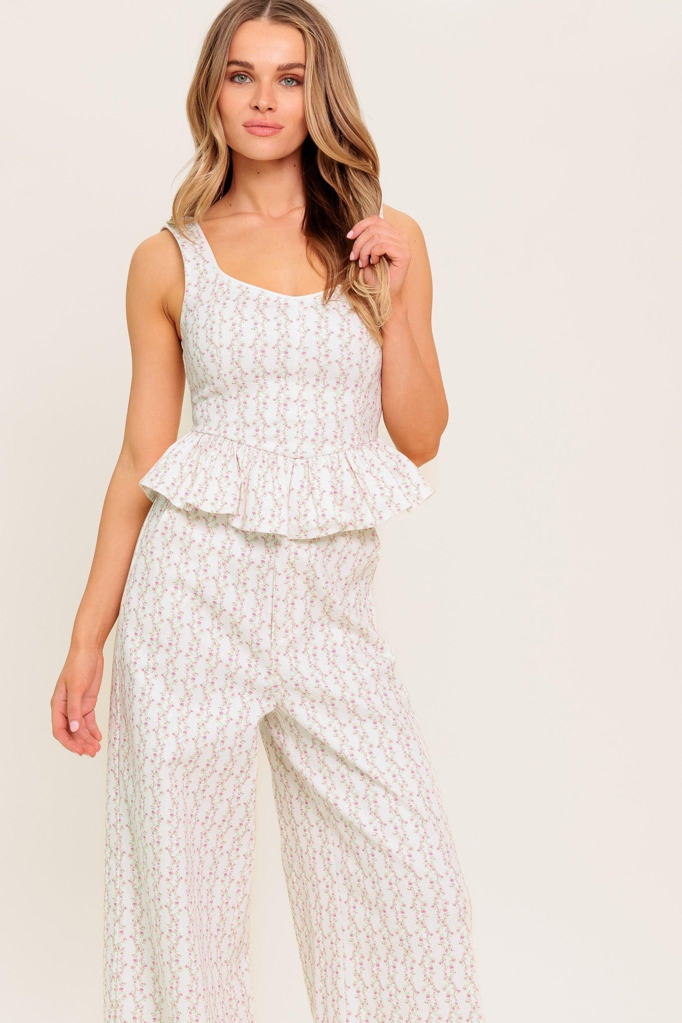 Citrus Flow Ivory Woven Top