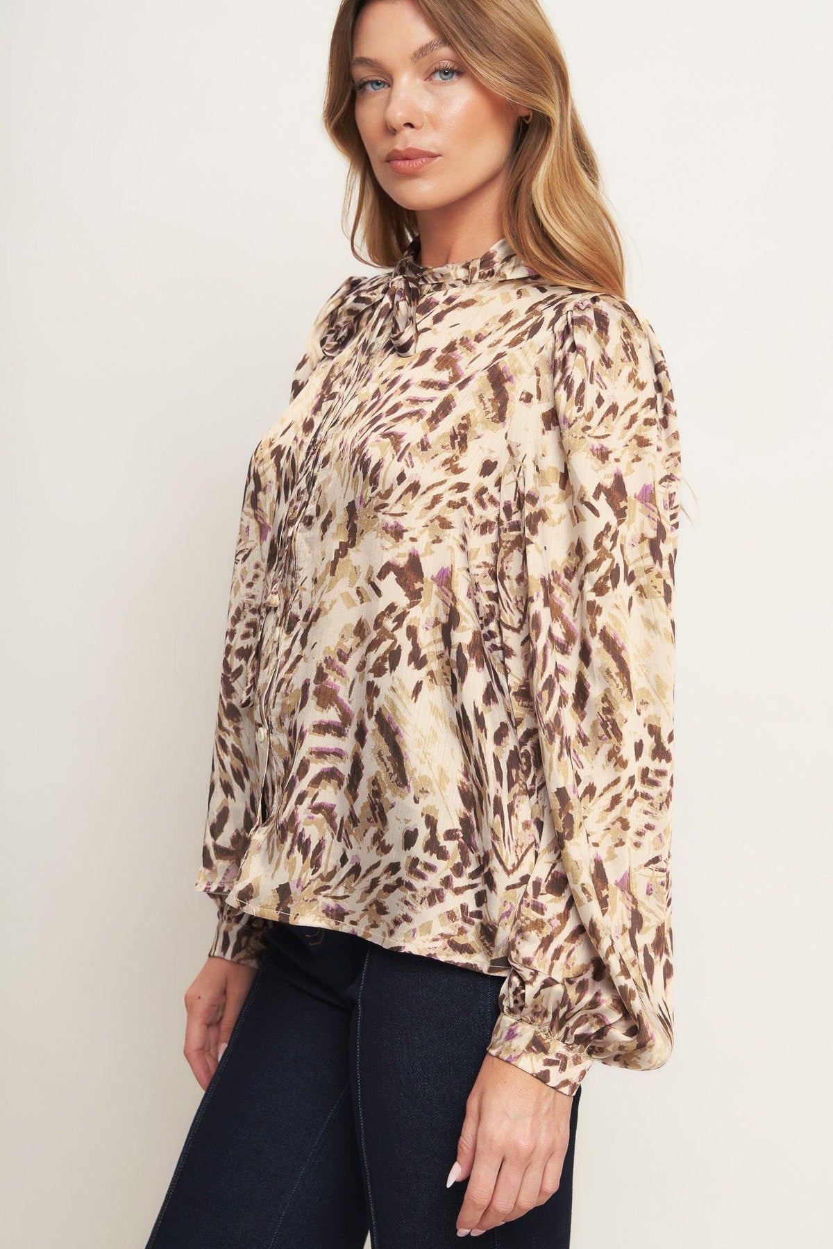 Wild Chic Cream Woven Top