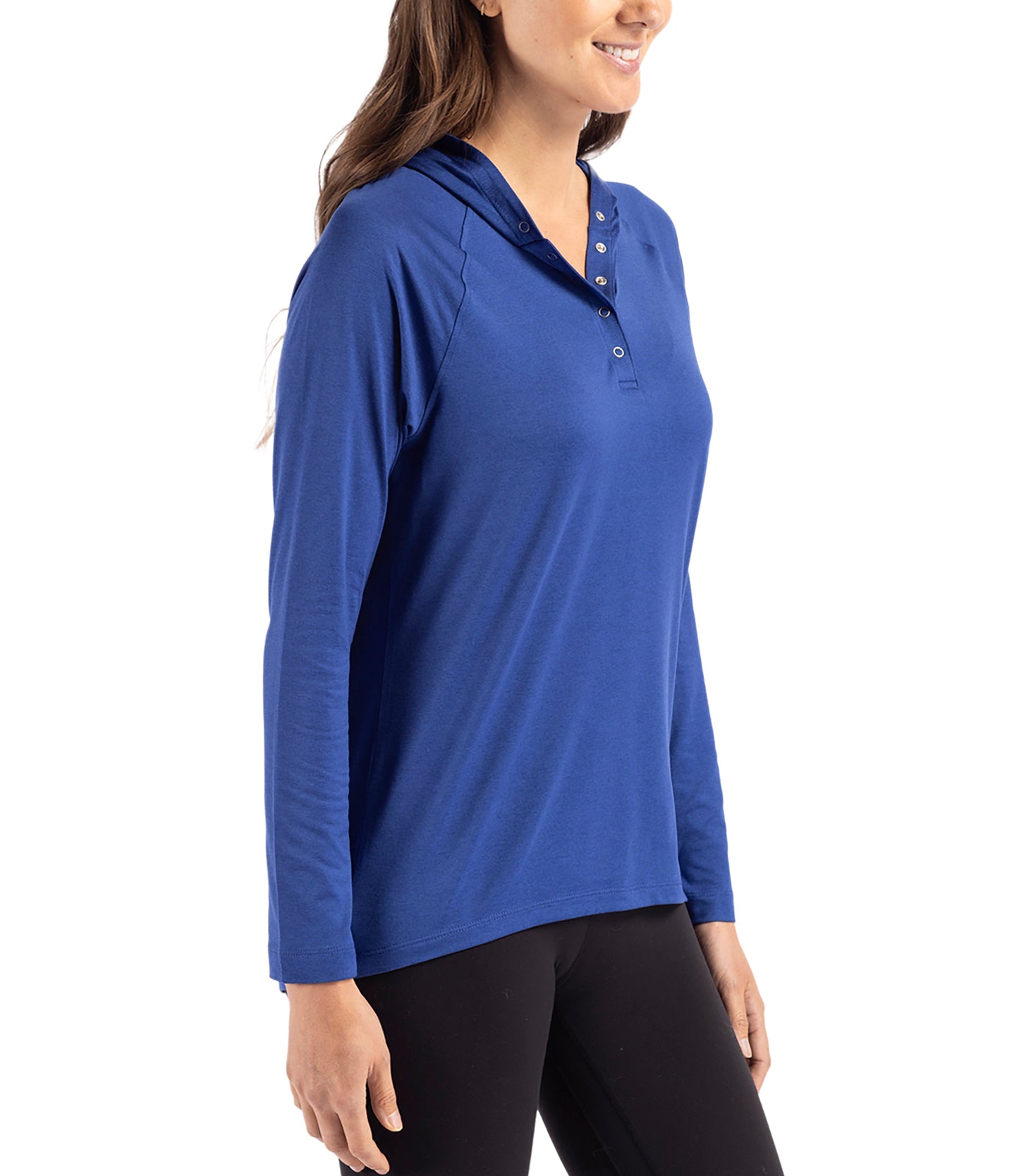 Cutter & Buck Coastline Epic Comfort Eco Recycled Womens Hooded Shirt by Cutter & Buck Apparel