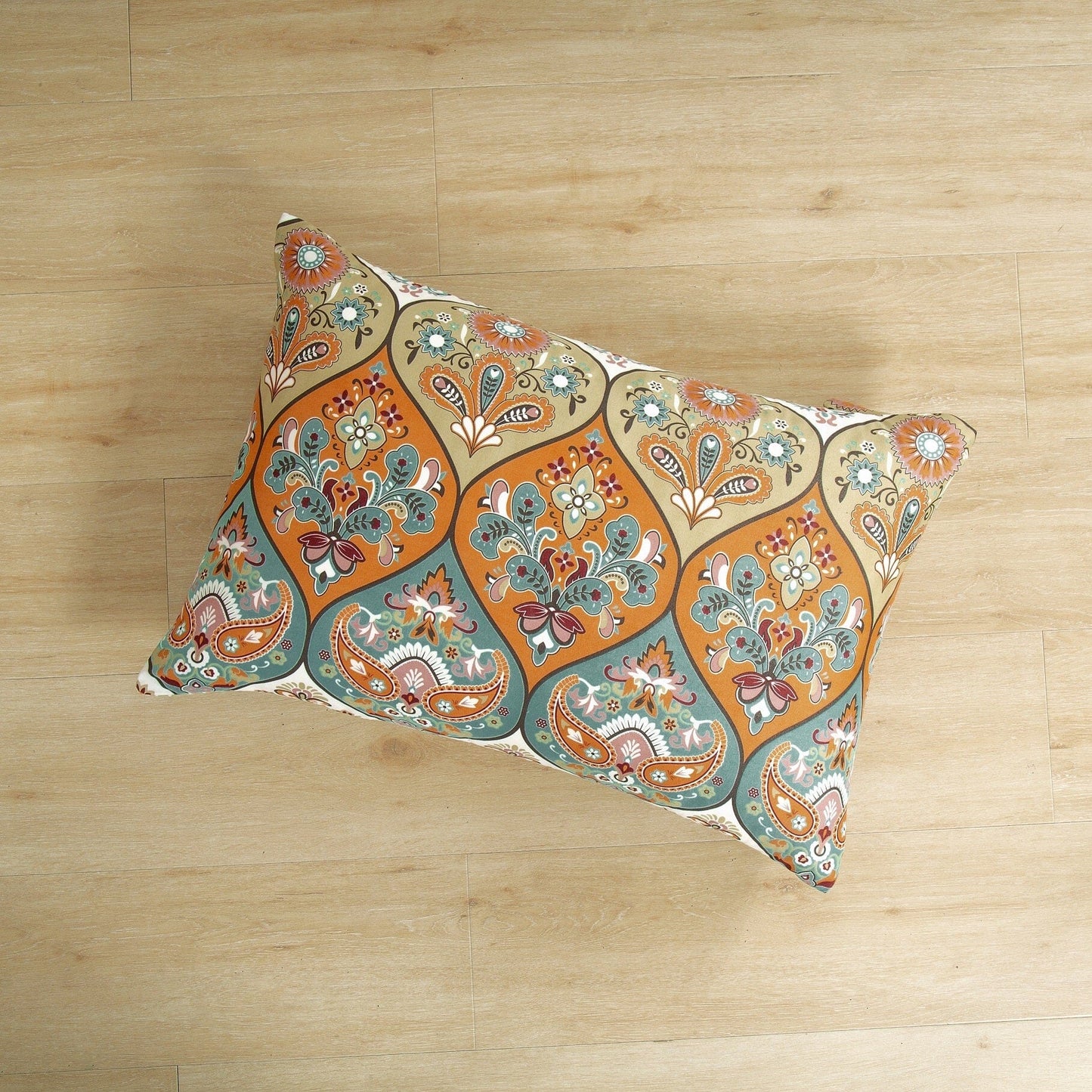 DaDalogy Coral Teal Floral Paisley Duvet Cover Set