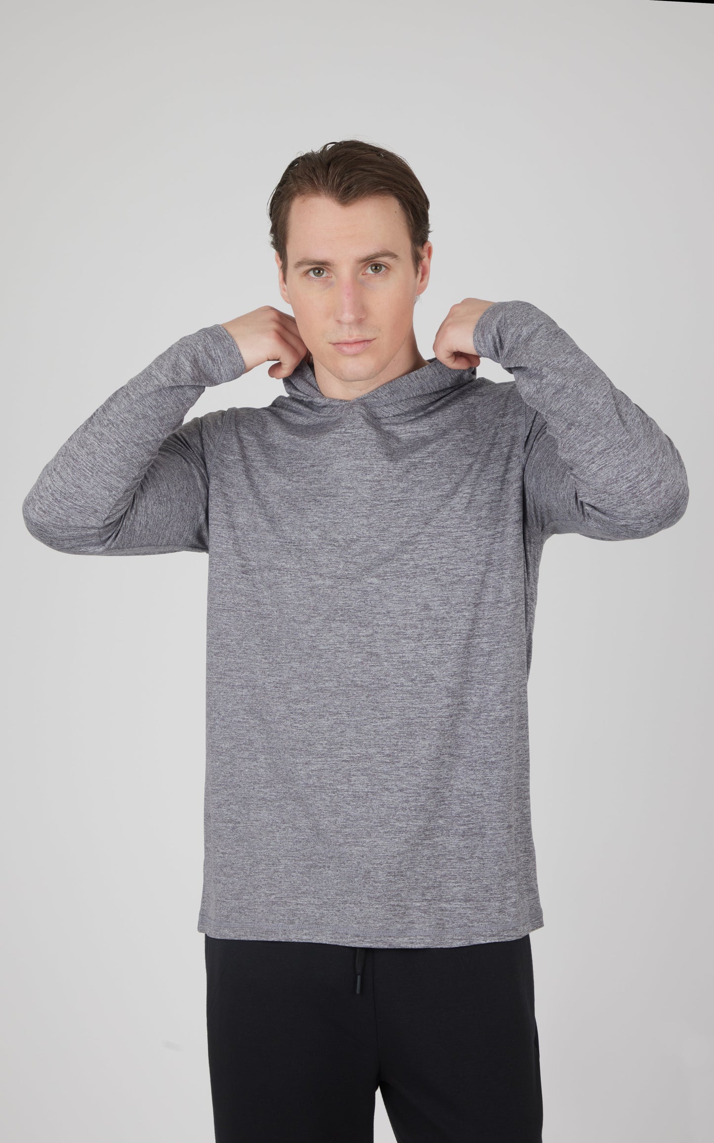 Men's Cationic Long Sleeve Hooded Shirt
