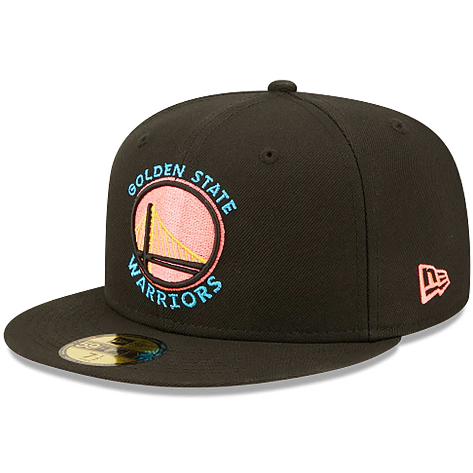 New Era Men's Nba 5950 Pink Glow Fitted Golden State Warriors
