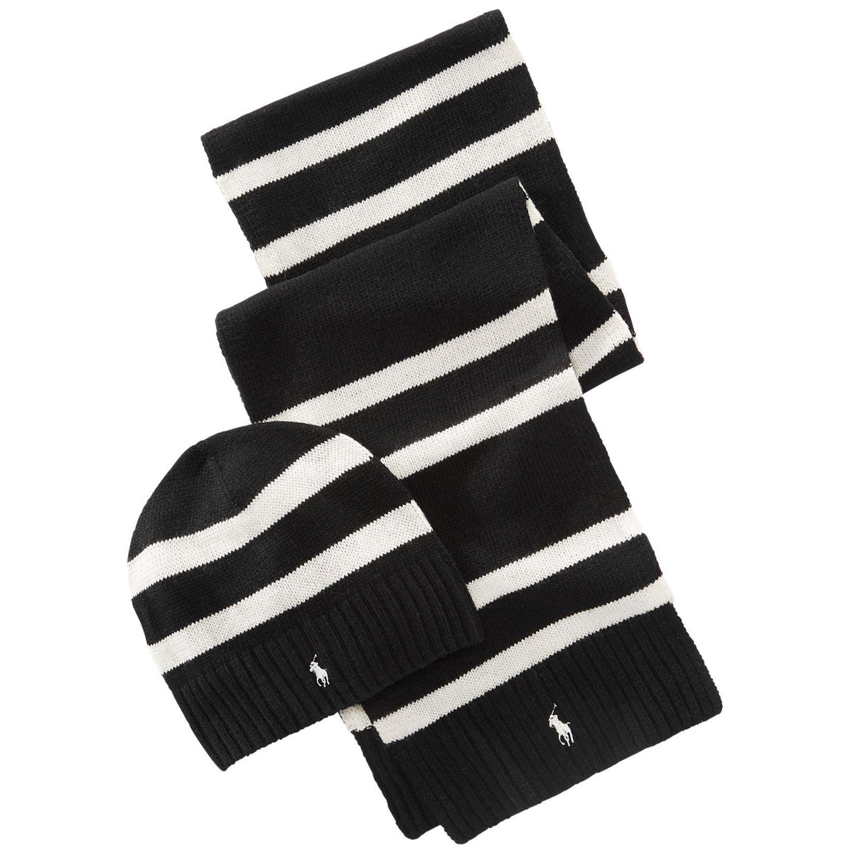 Polo Ralph Lauren Men's Rugby Stripe Hat And Scarf Gift Set Hats