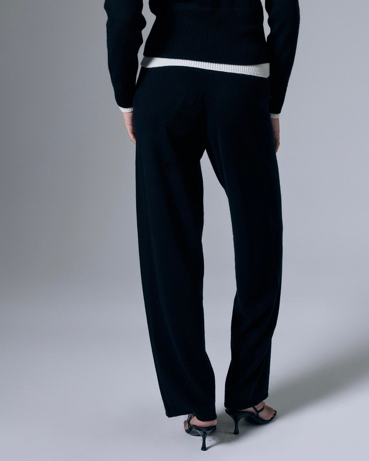 Tove Layered Cashmere Pant - Jet Black
