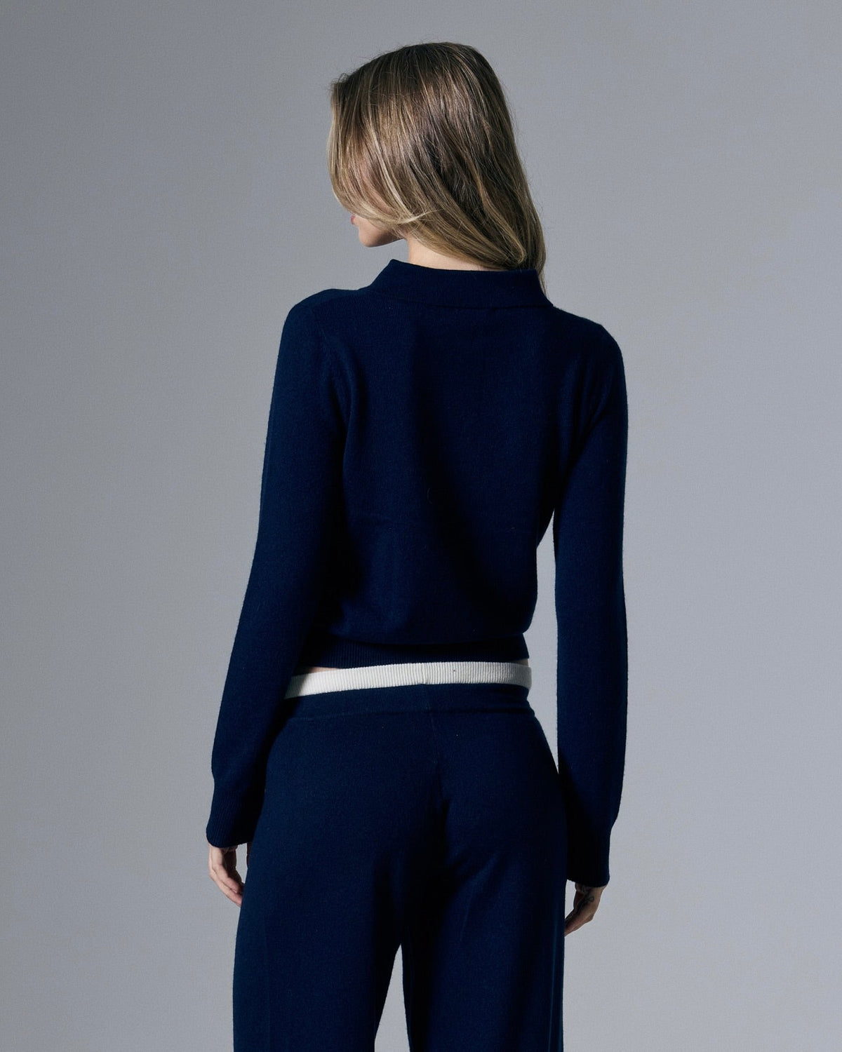 Tove Cashmere Polo - Navy Blue