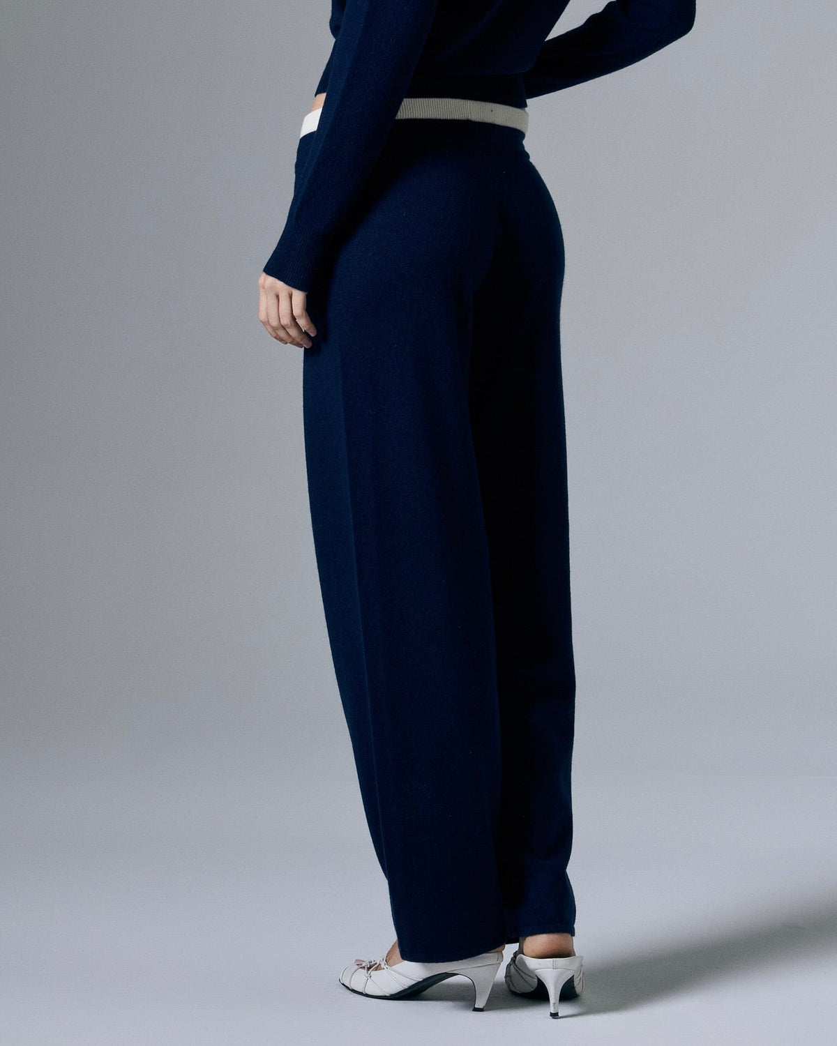 Tove Layered Cashmere Pant - Navy Blue