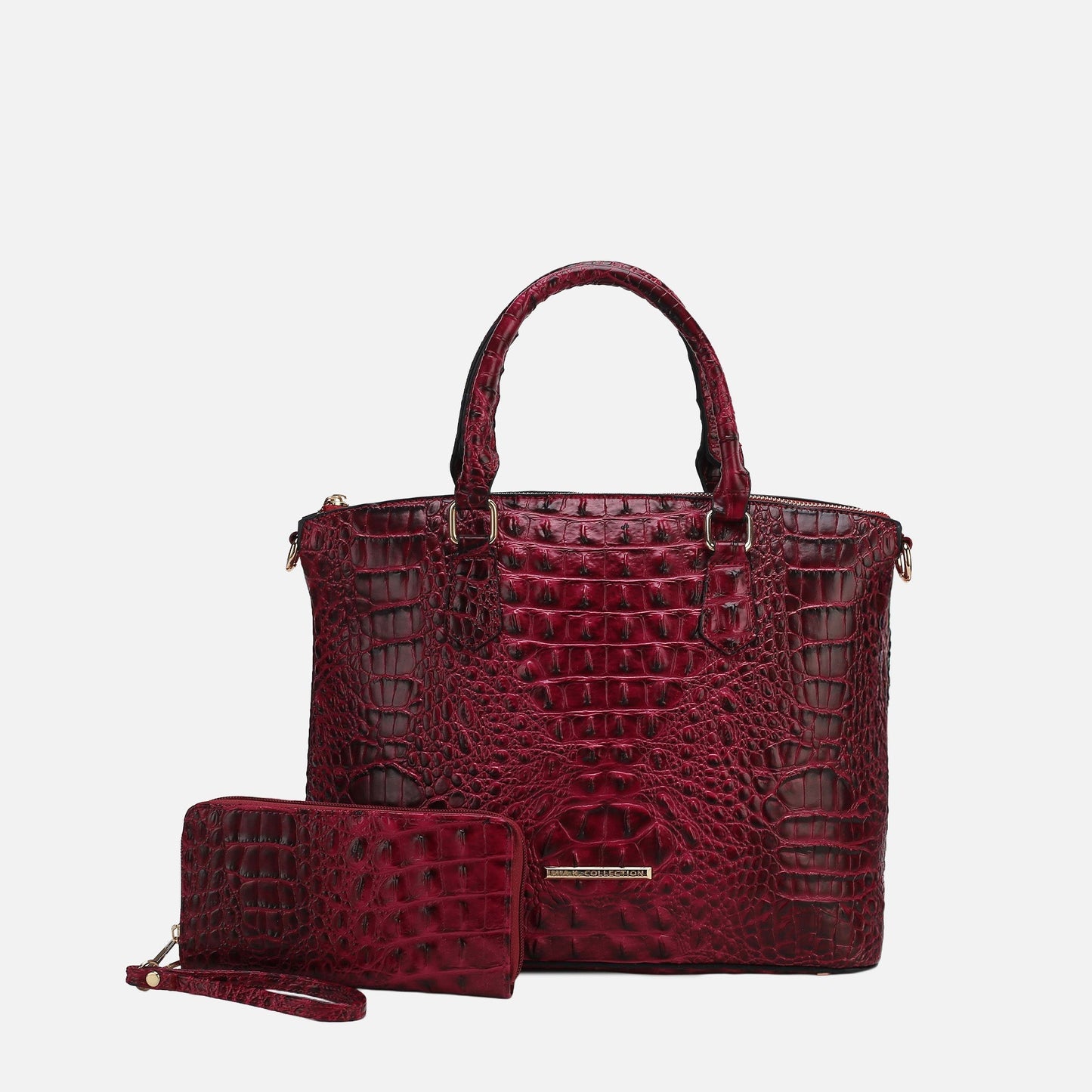 MKF Collection by Mia K. - Liora Croc Embossed Tote Bag and Set