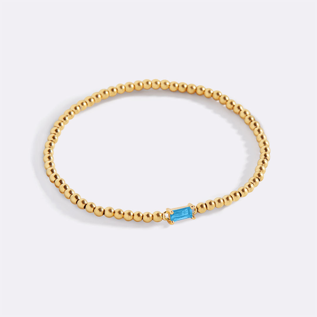 Mint & Lily Gold Beaded Birthstone Bracelet