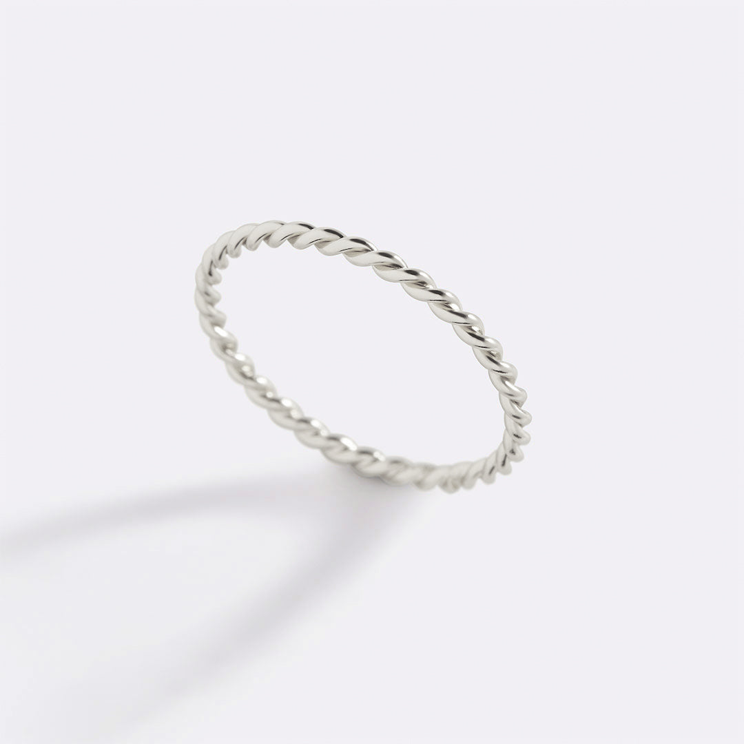 Mint & Lily Dainty Braided Stacking Ring