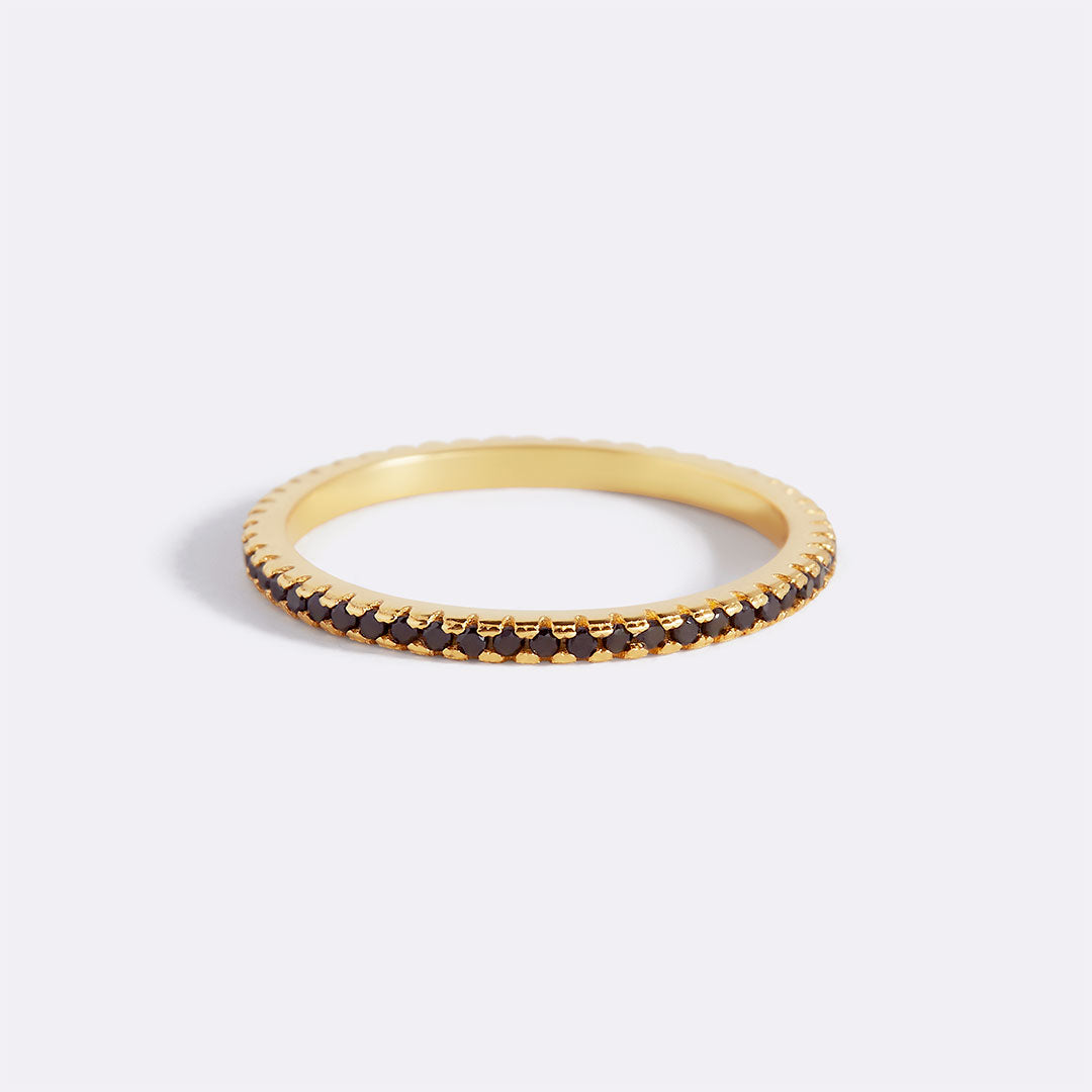 Mint & Lily Black Diamond Eternity Stacking Ring
