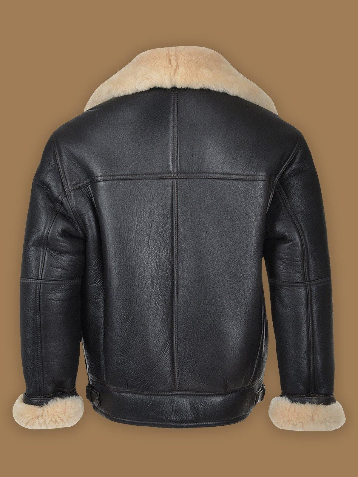 Men’s Black B3 Shearling Bomber Leather Jacket