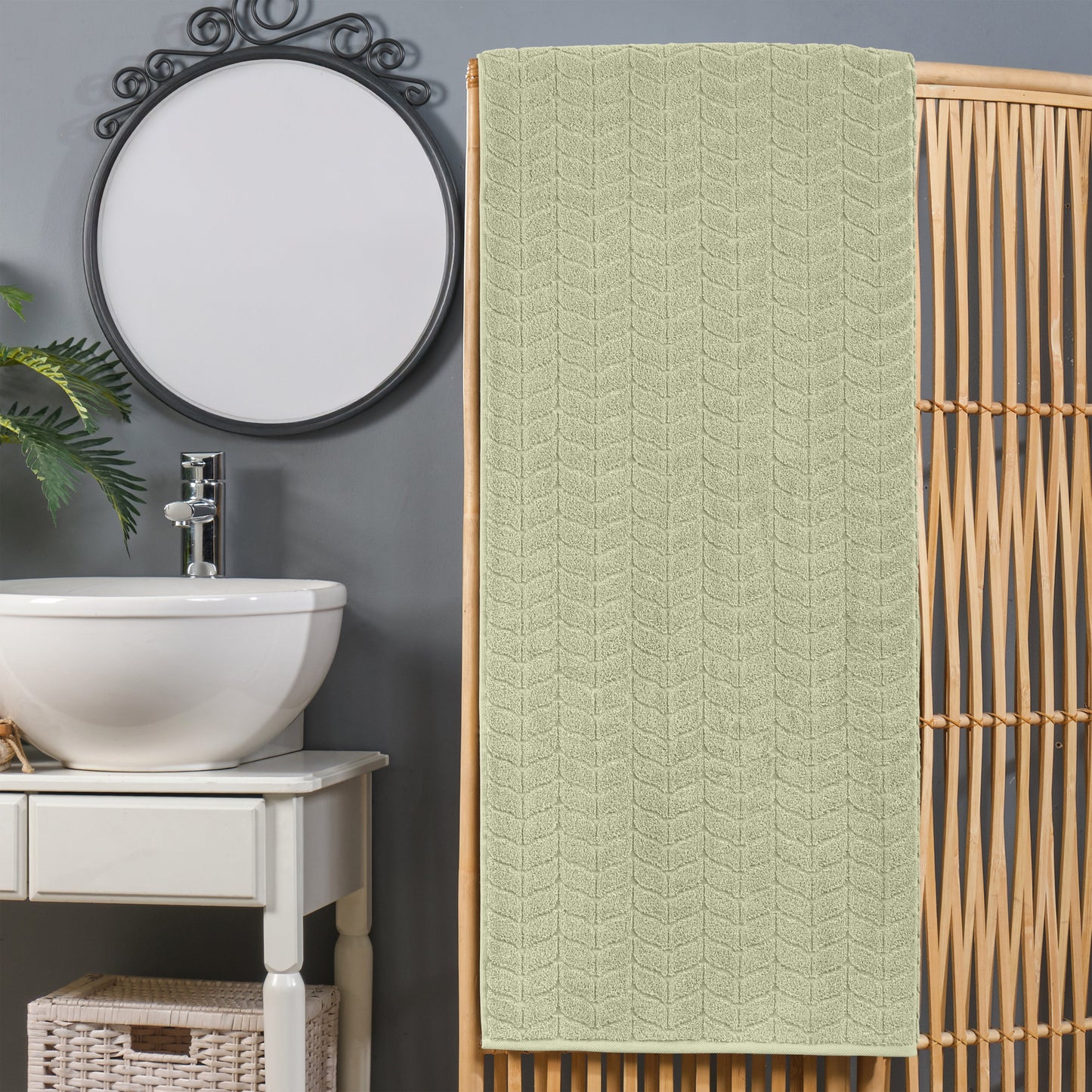 Elegant Comfort 1-Piece Premium Turkish Cotton Braided Oversized Bath Sheet Towel 40 x 80 Inch