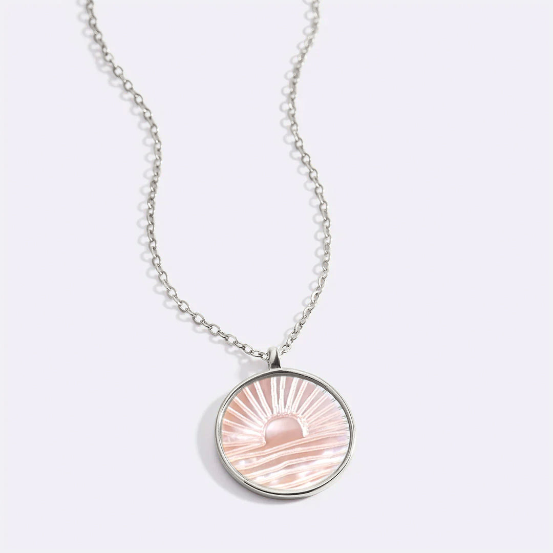 Mint & Lily Mother of Pearl Sunrise Pendant Necklace