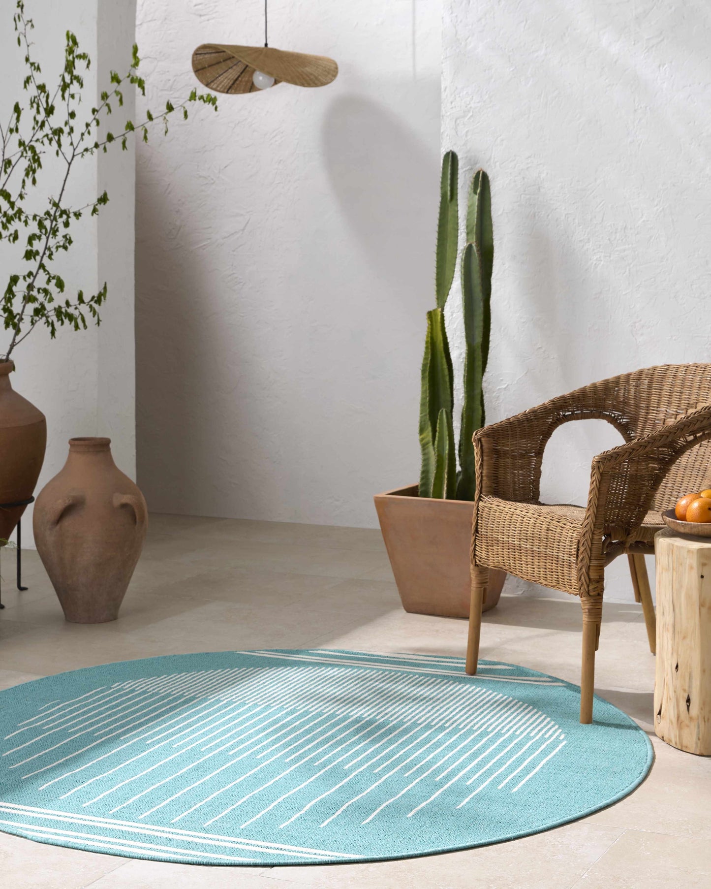 Nabil Aqua Outdoor Area Rug